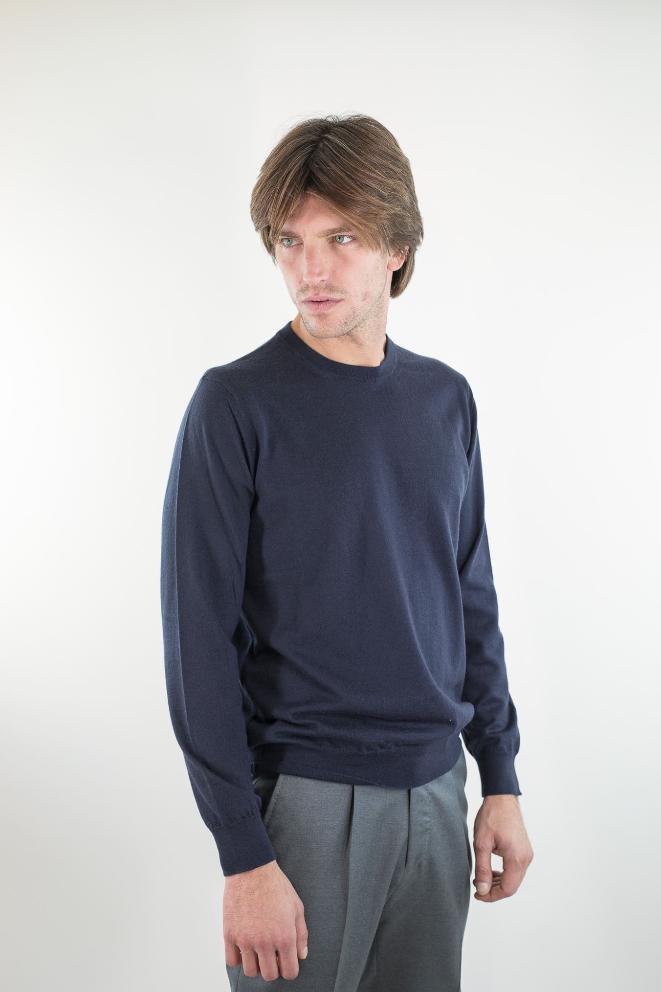 DRUMOHR Girocollo Cashmere Superlight Blu Navy