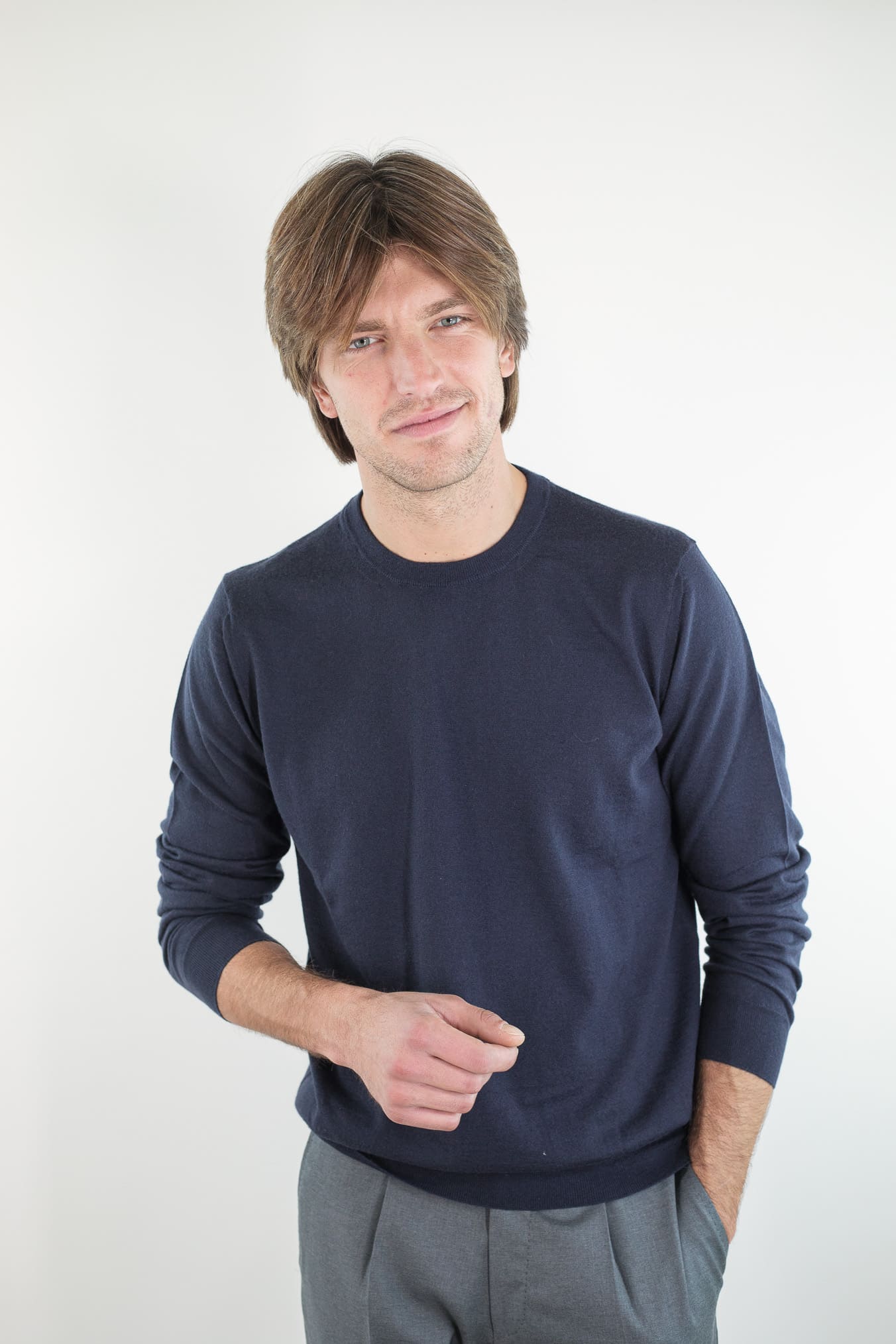 DRUMOHR Girocollo Cashmere Superlight Blu Navy