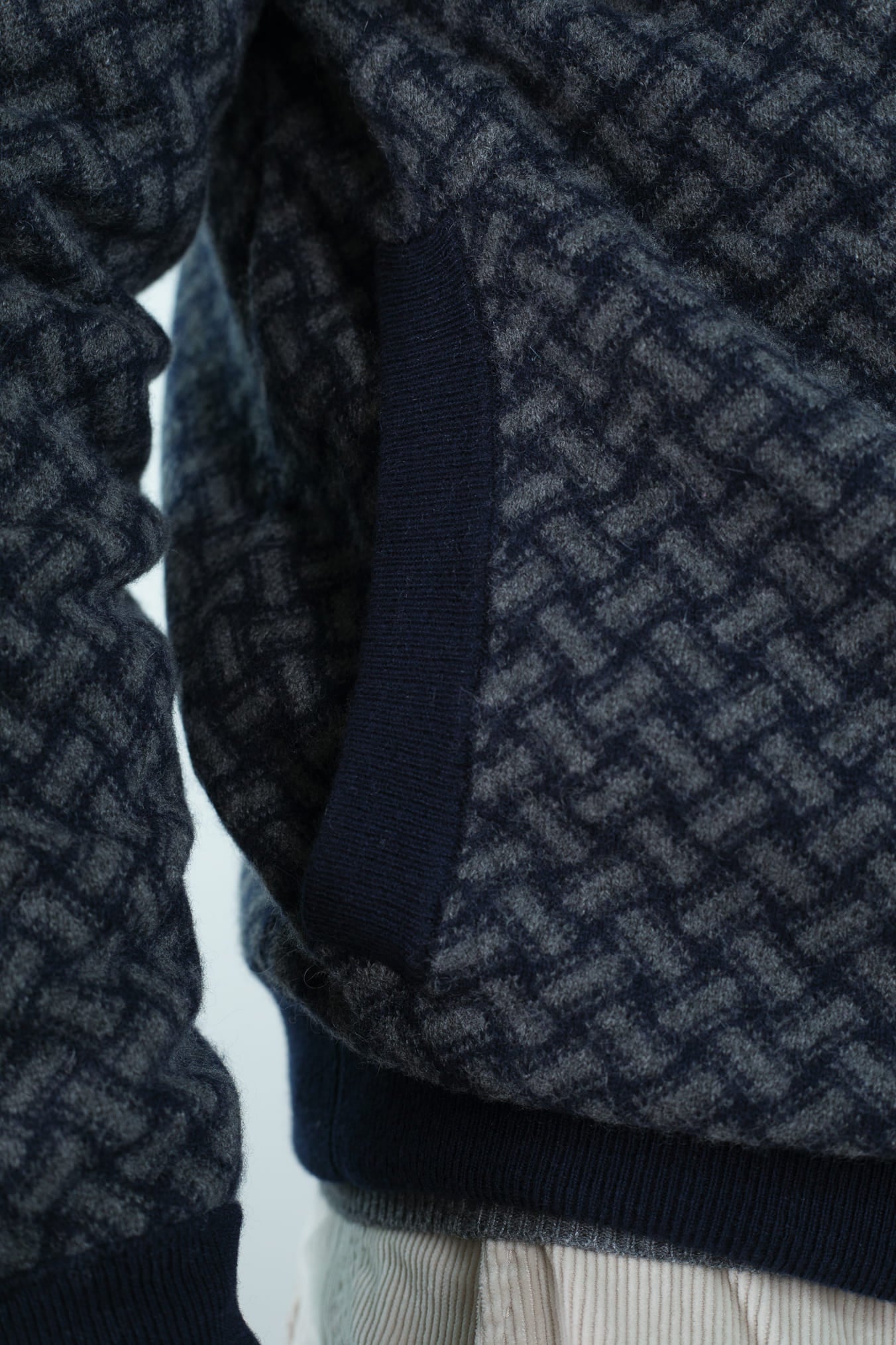 DRUMOHR Maglia Reversibile Cashmere "Biscottino" Blu Navy