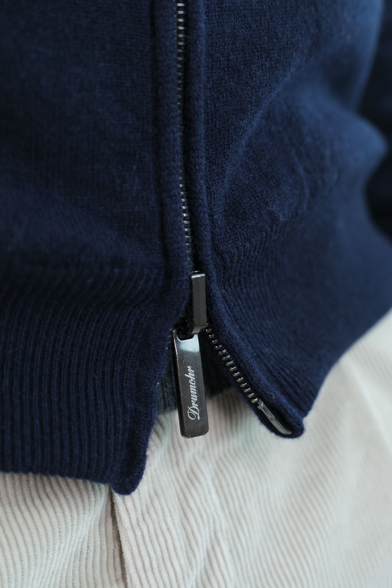 DRUMOHR Maglia Reversibile Cashmere "Biscottino" Blu Navy