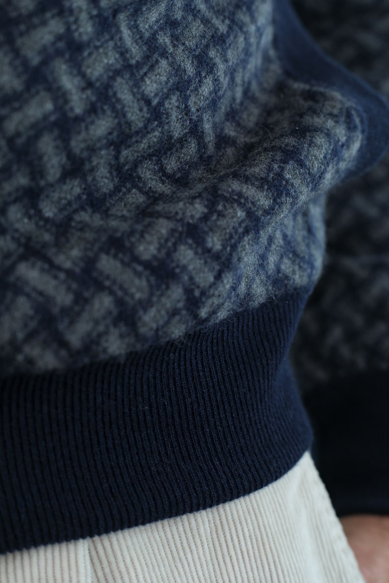 DRUMOHR Maglia Reversibile Cashmere "Biscottino" Blu Navy