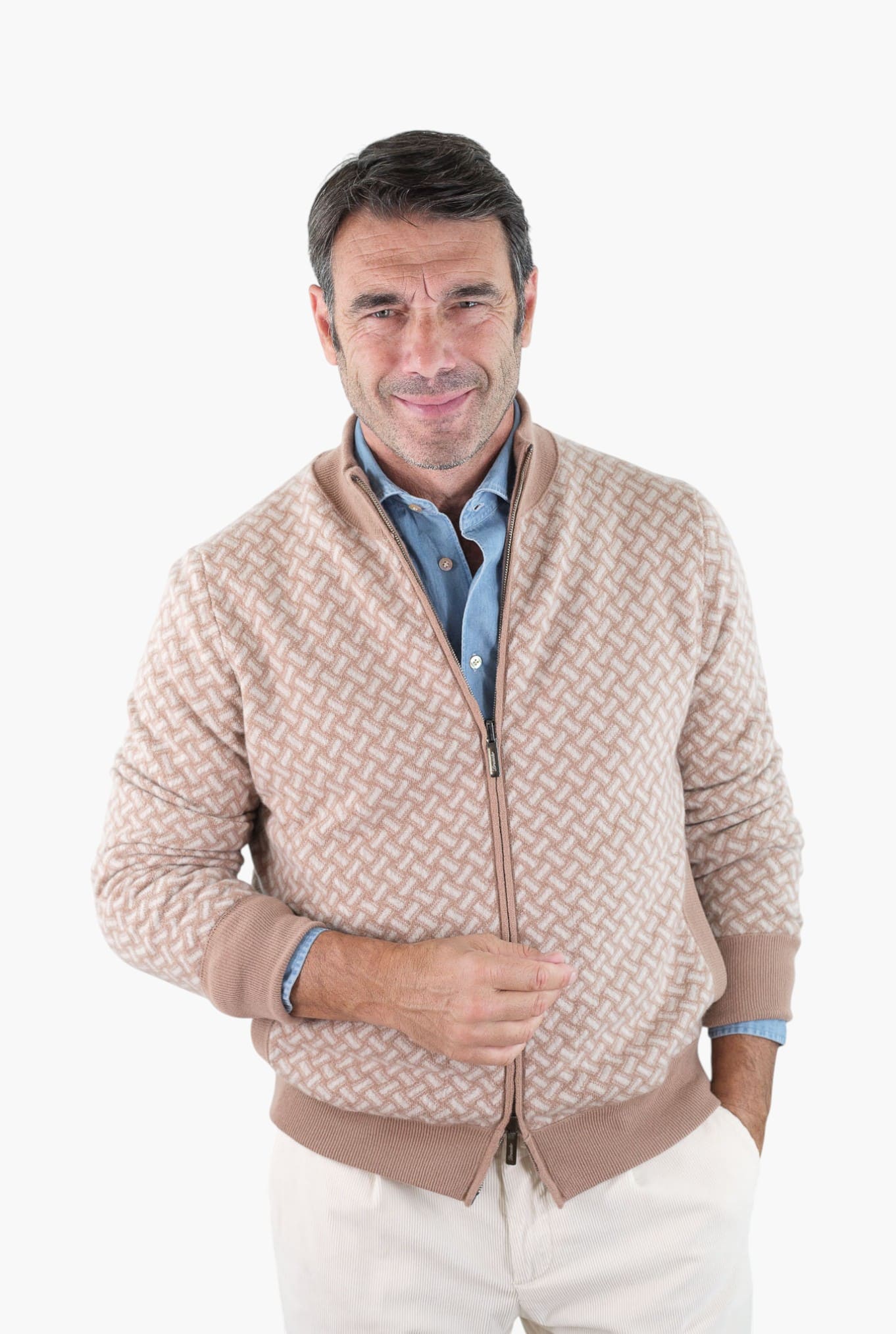 DRUMOHR Maglia Reversibile Cashmere "Biscottino" Cammello