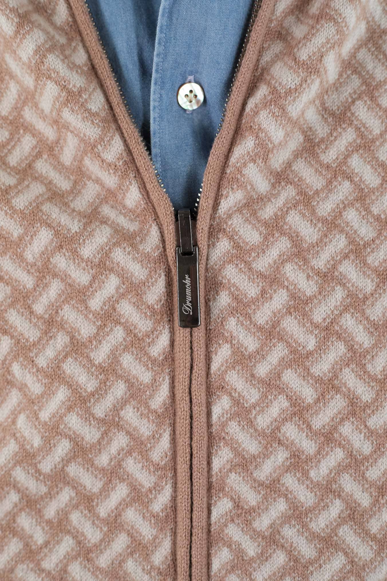 DRUMOHR Maglia Reversibile Cashmere "Biscottino" Cammello