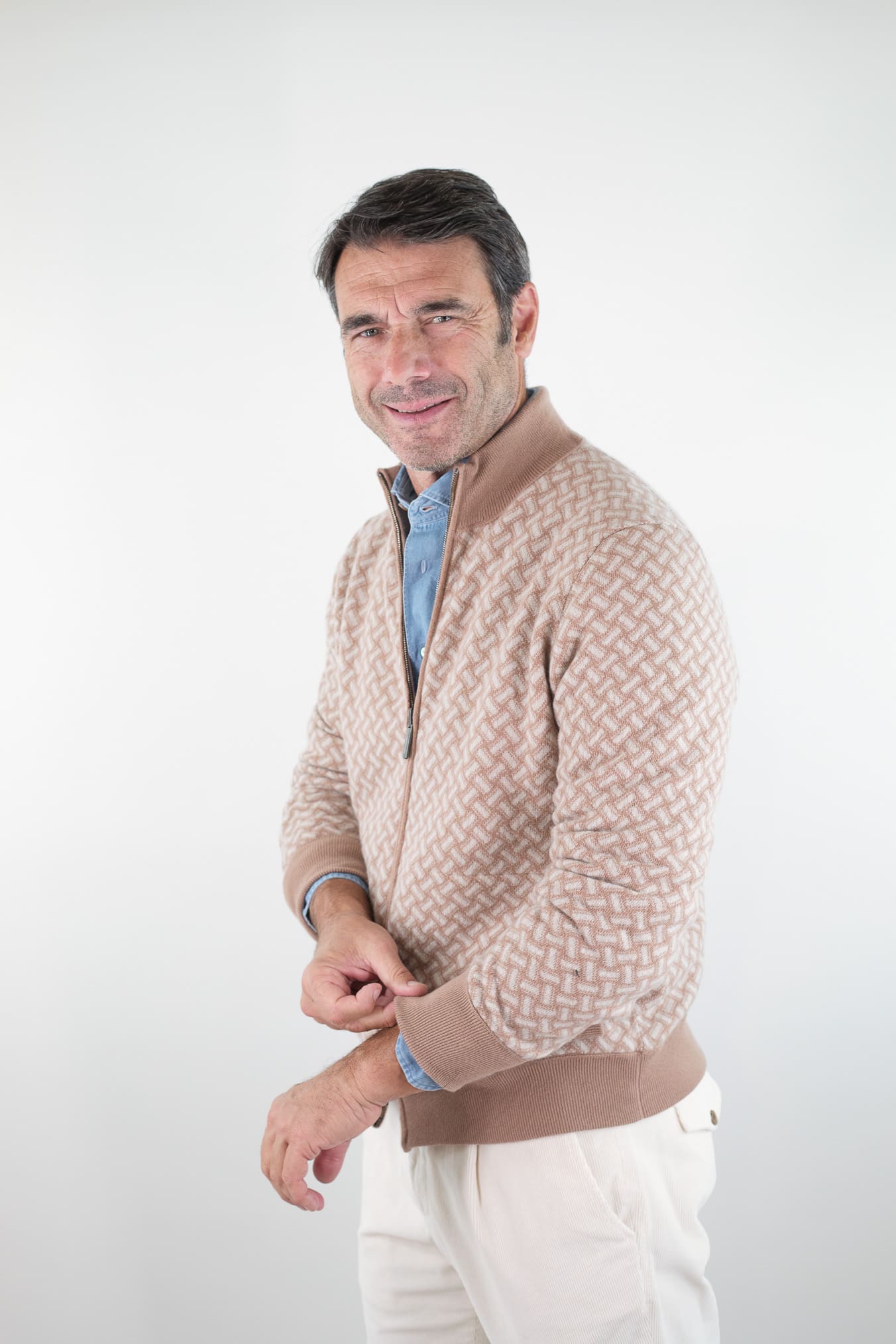 DRUMOHR Maglia Reversibile Cashmere "Biscottino" Cammello