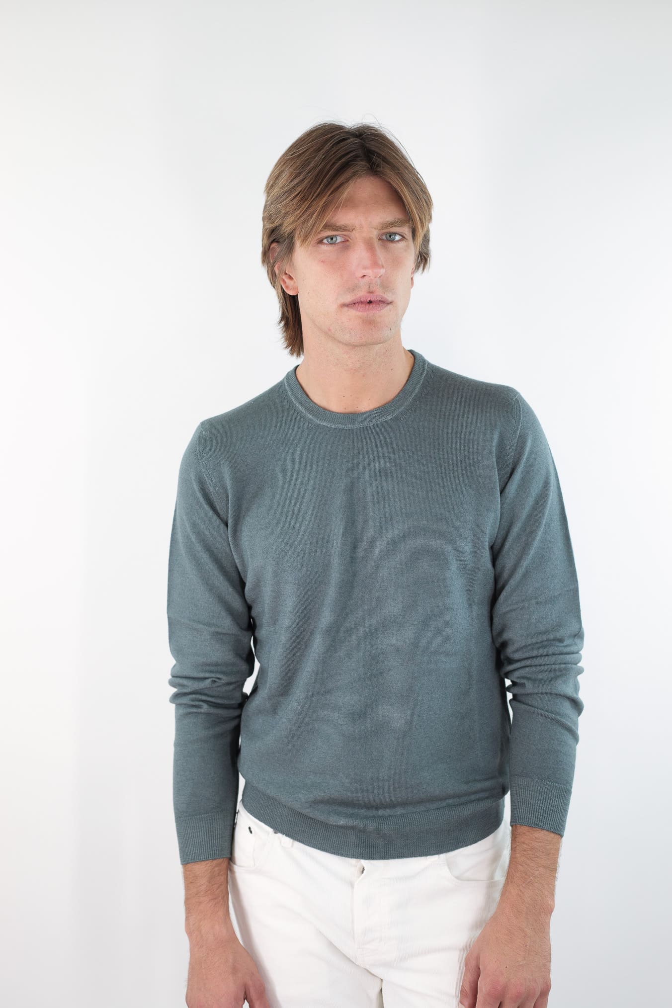 DRUMOHR Maglia Girocollo Lana Merinos Extrafine Verde