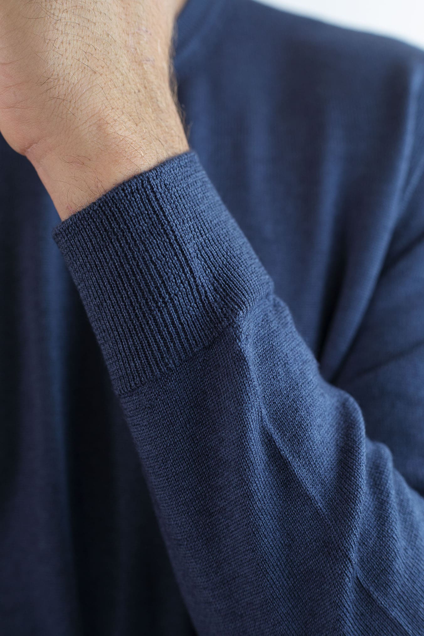 DRUMOHR Maglia Girocollo Lana Merinos Extrafine Blu Ocean