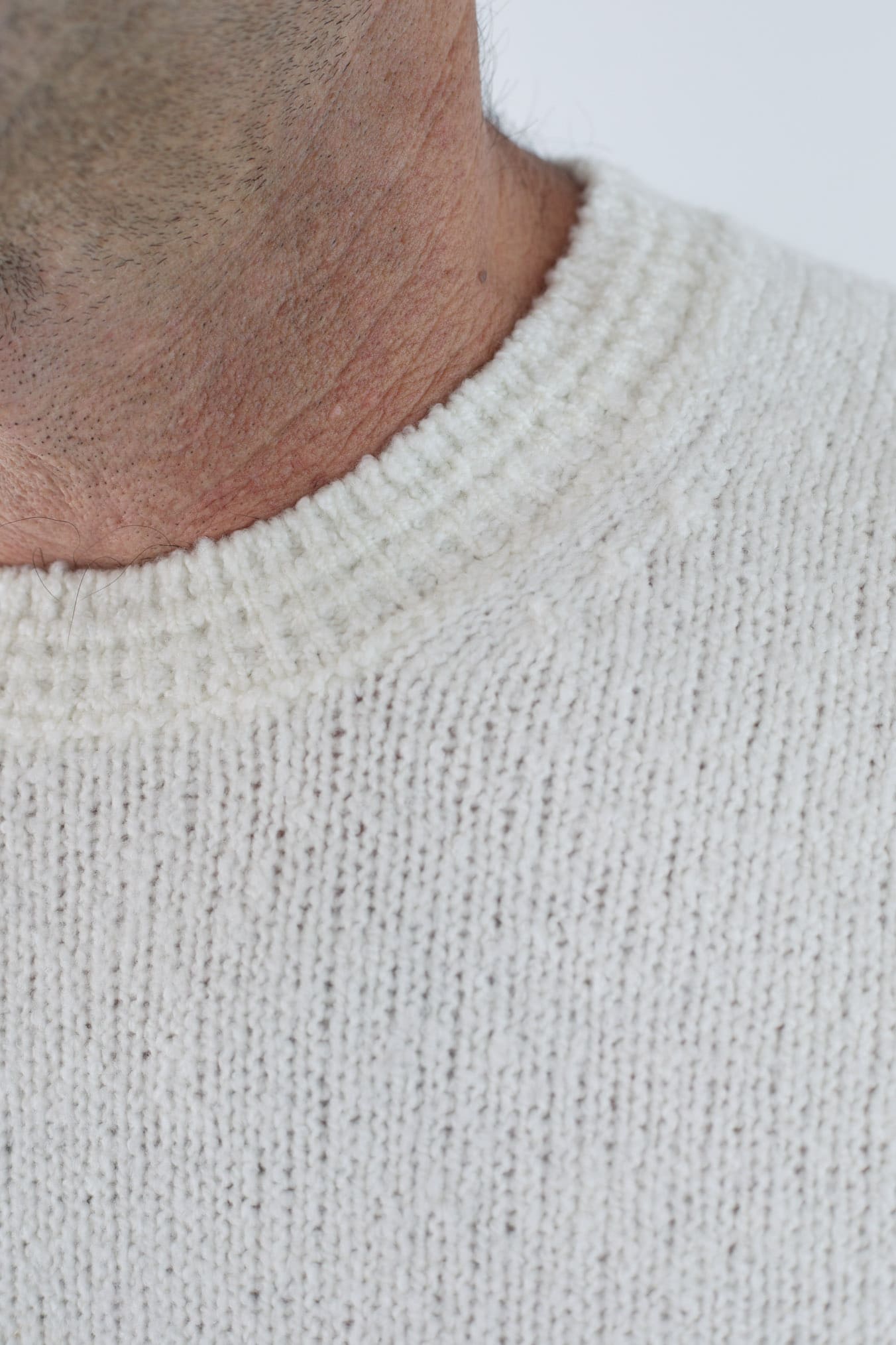 DRUMOHR Girocollo Malfilè Lana Merinos Bianco