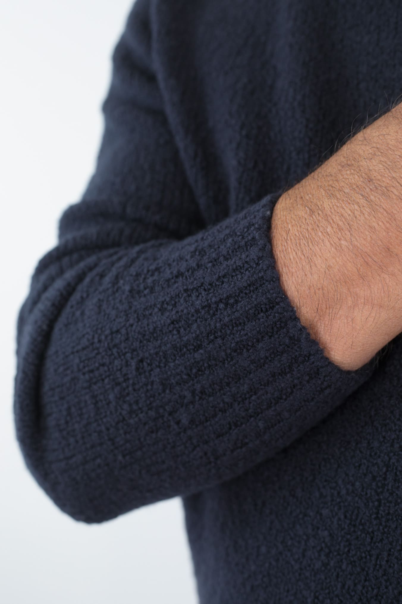 DRUMOHR Girocollo Malfilè Lana Merinos Blu Scuro