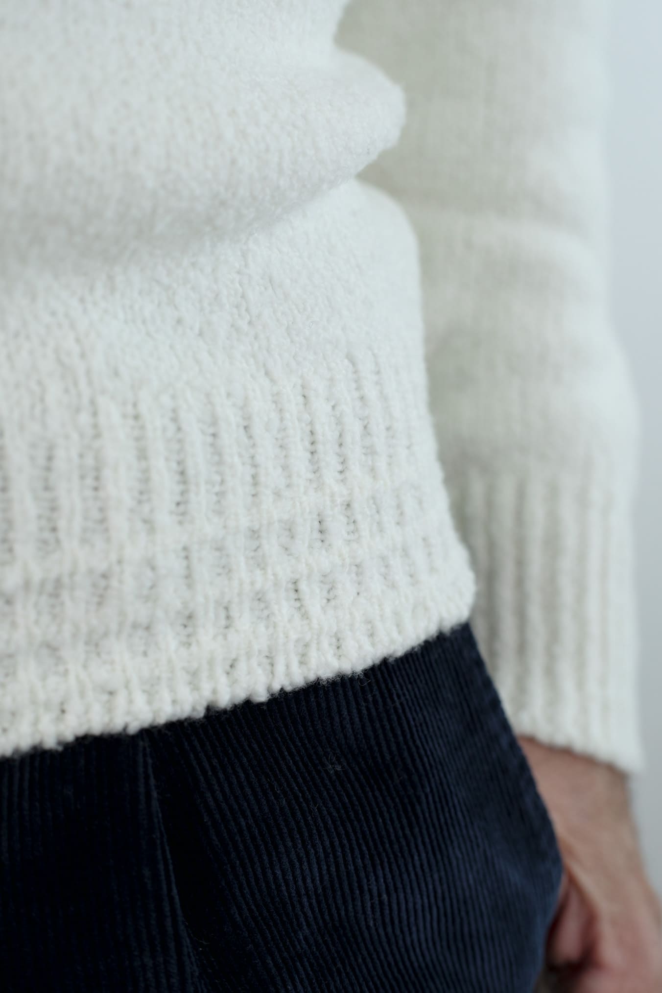 DRUMOHR Maglia Scollo V Malfilè Lana Merinos Bianco