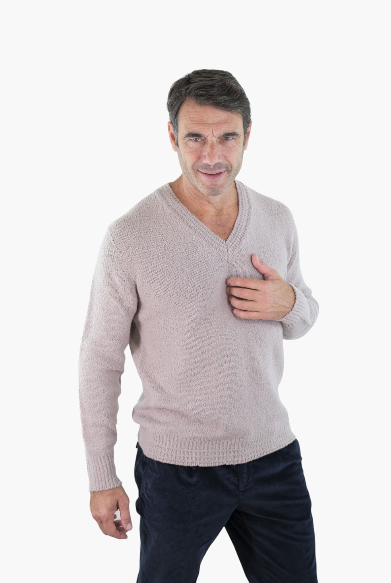 DRUMOHR Maglia Scollo V Malfilè Lana Merinos Beige