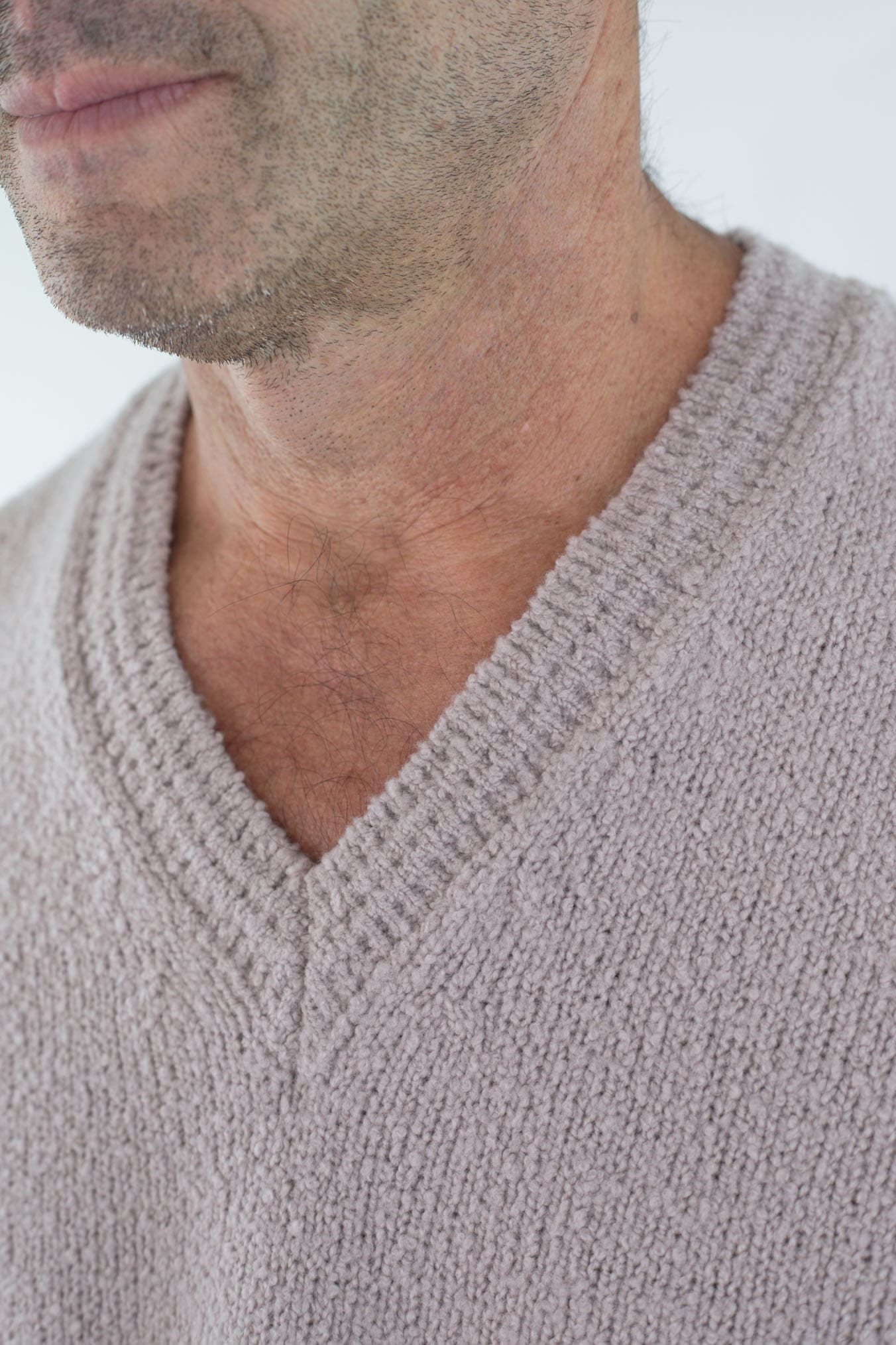 DRUMOHR Maglia Scollo V Malfilè Lana Merinos Beige