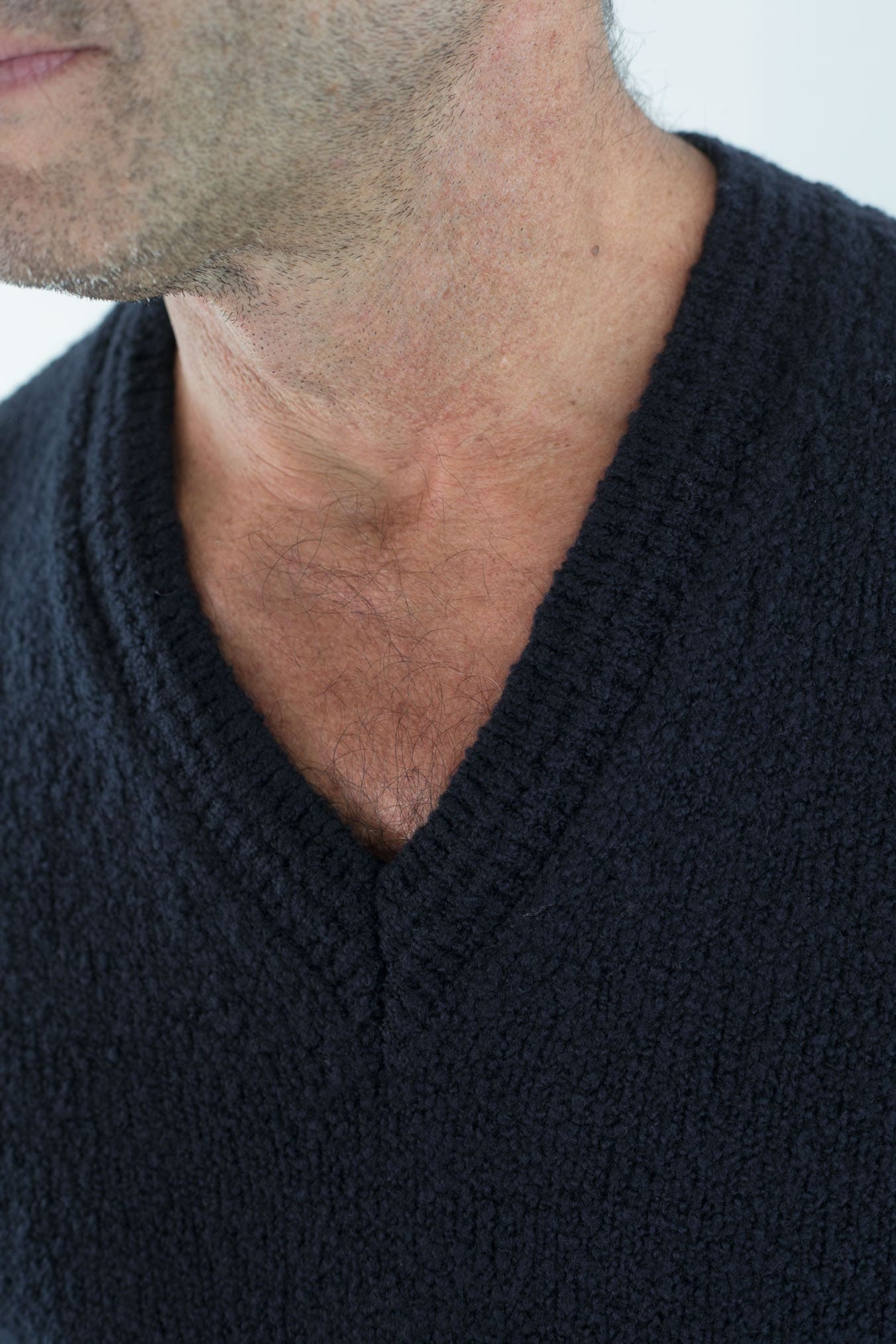 DRUMOHR Maglia Scollo V Malfilè Lana Merinos Blu Scuro