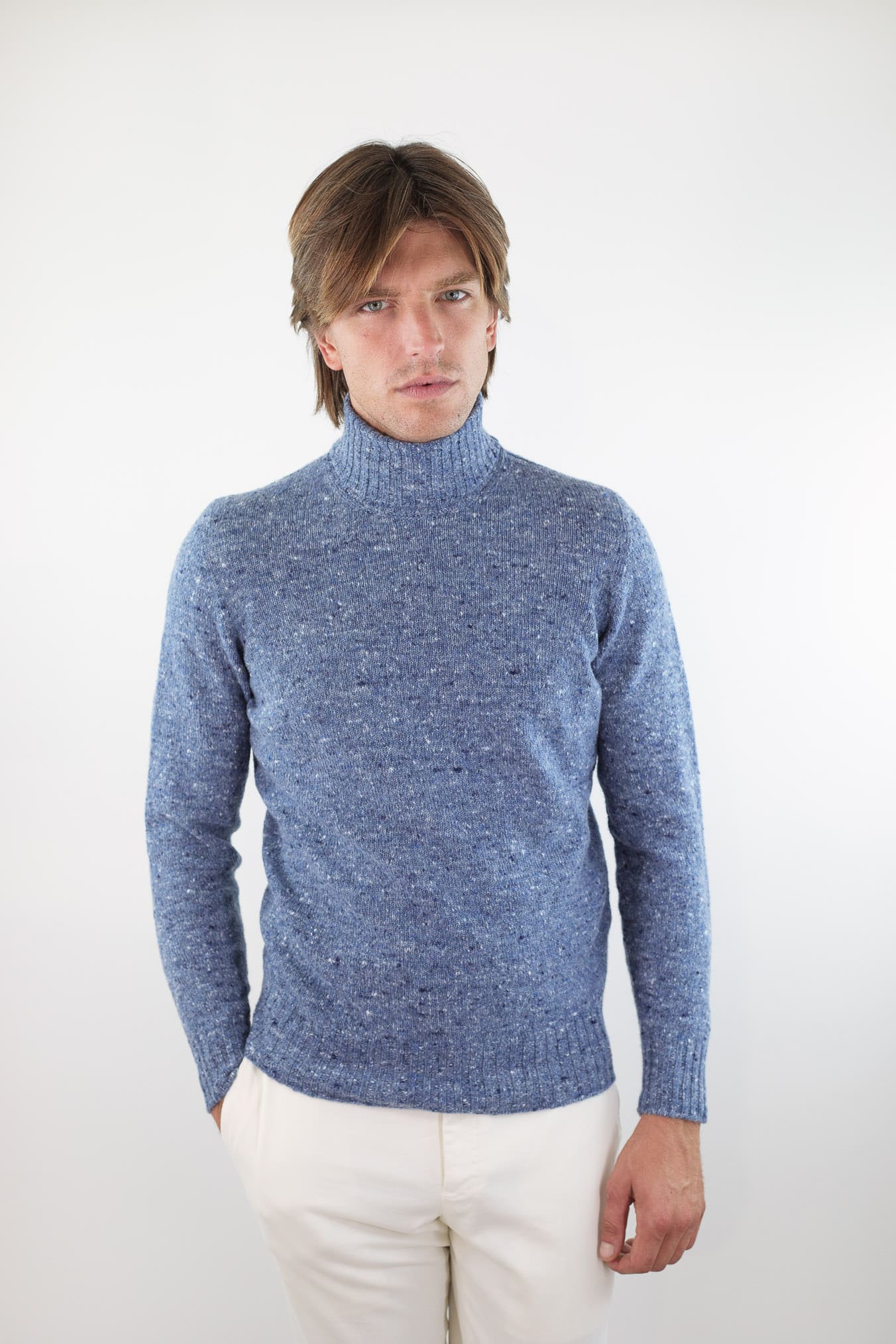 DRUMOHR Dolcevita Lana e Cashmere Denim Melange