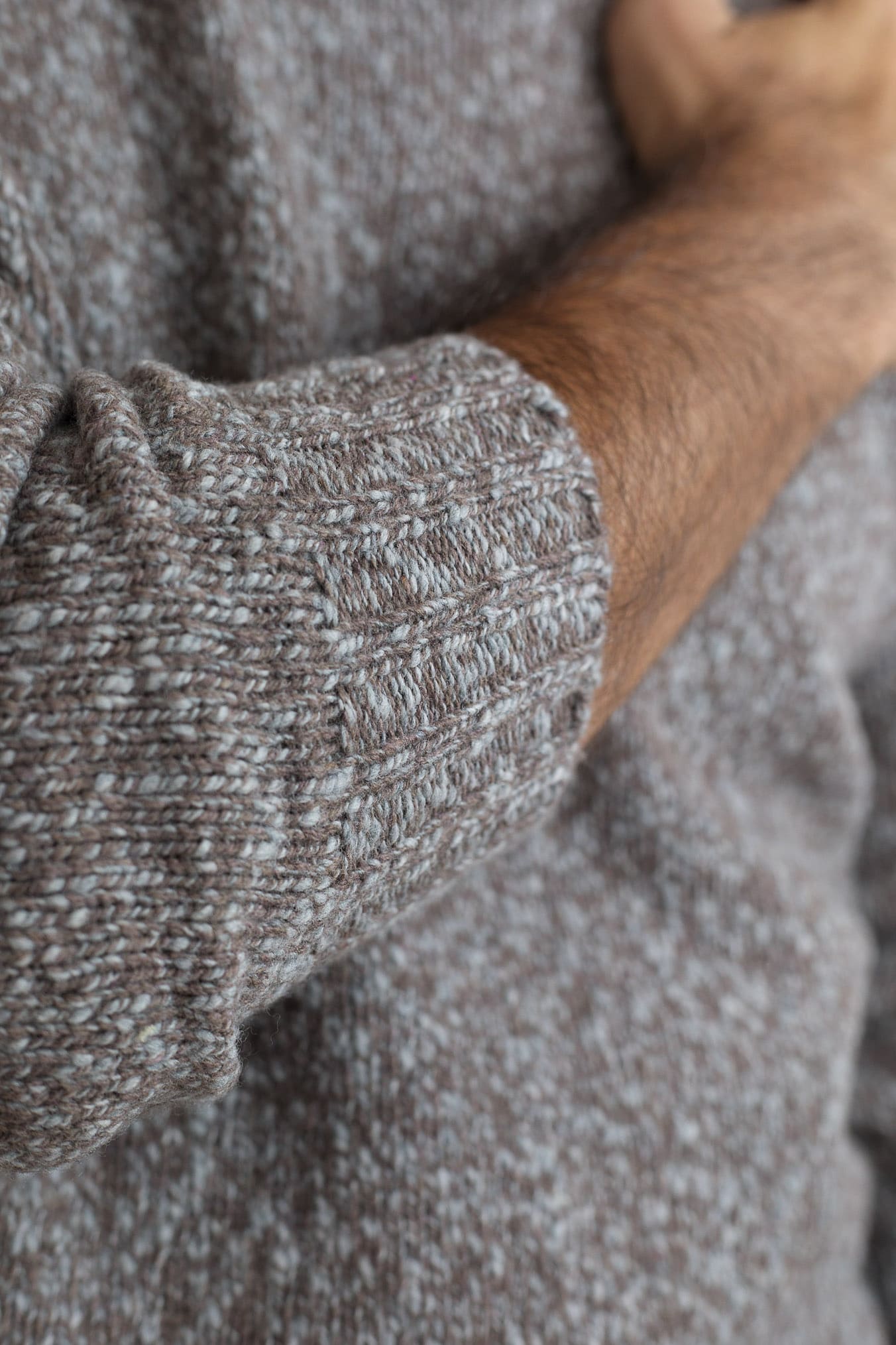 DRUMOHR Maglia Girocollo Malfilé Lambswool Taupe Mélange