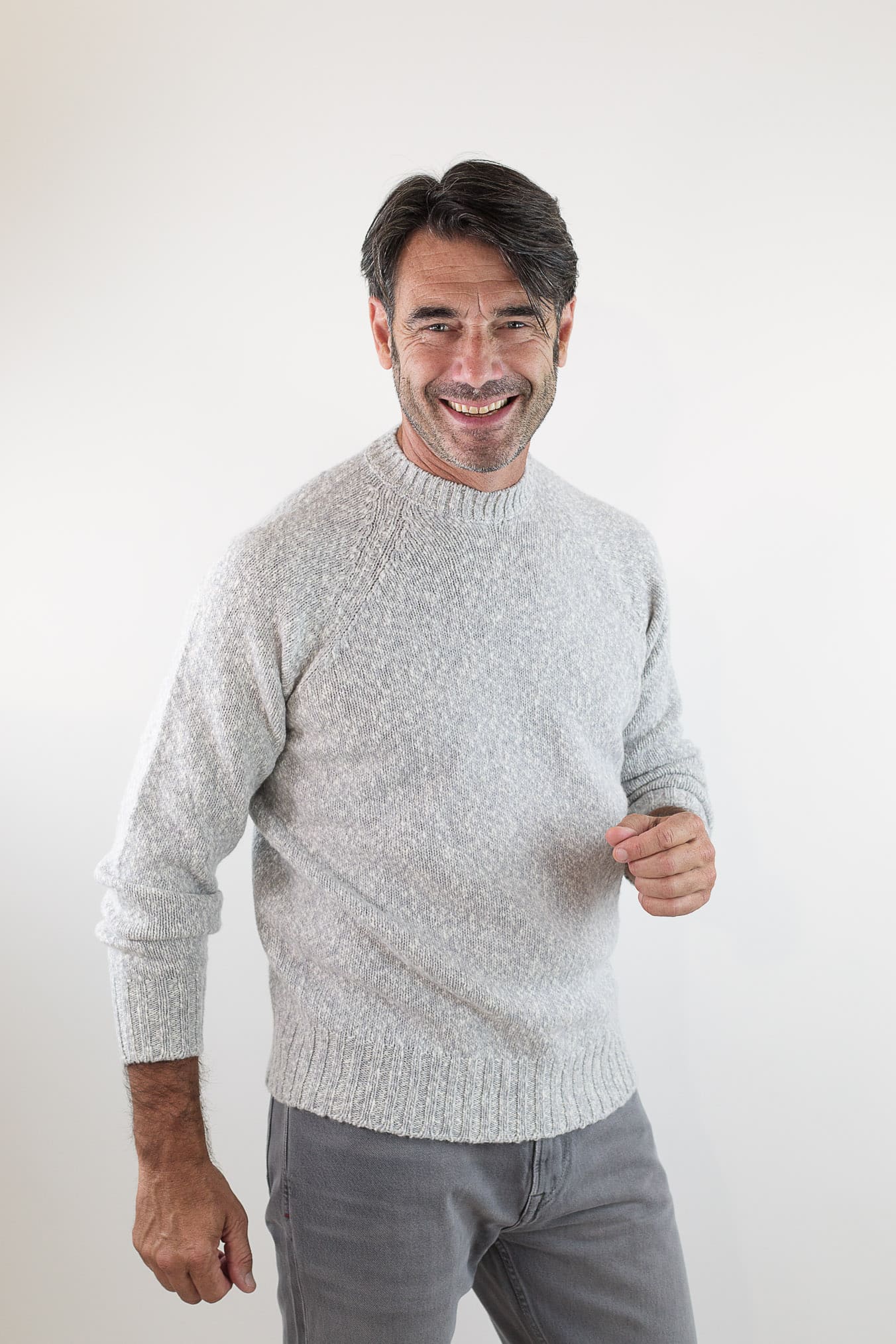 DRUMOHR Maglia Girocollo Malfilé Lambswool Grigio Mélange