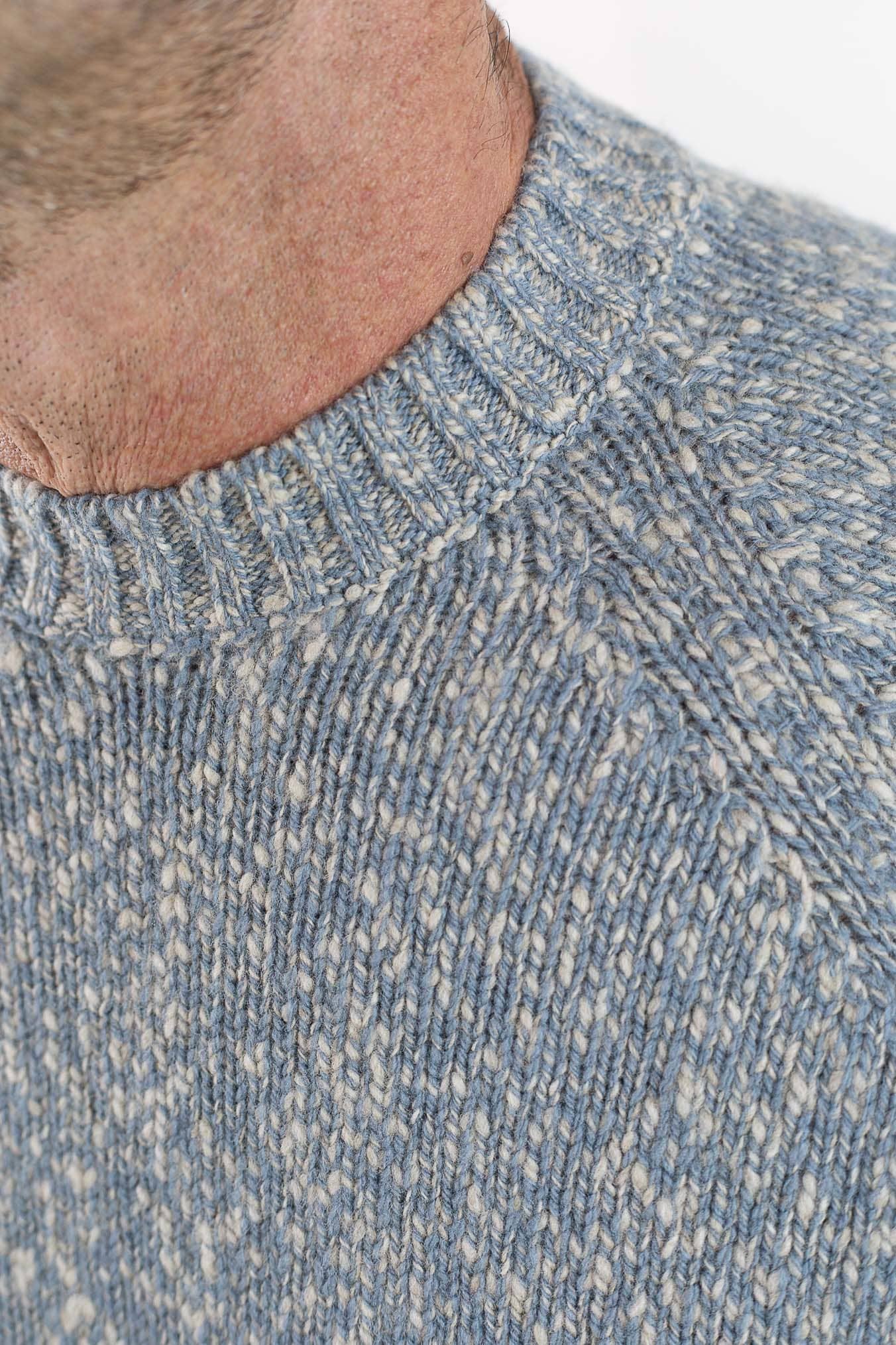 DRUMOHR Maglia Girocollo Malfilé Lambswool Denim Mélange