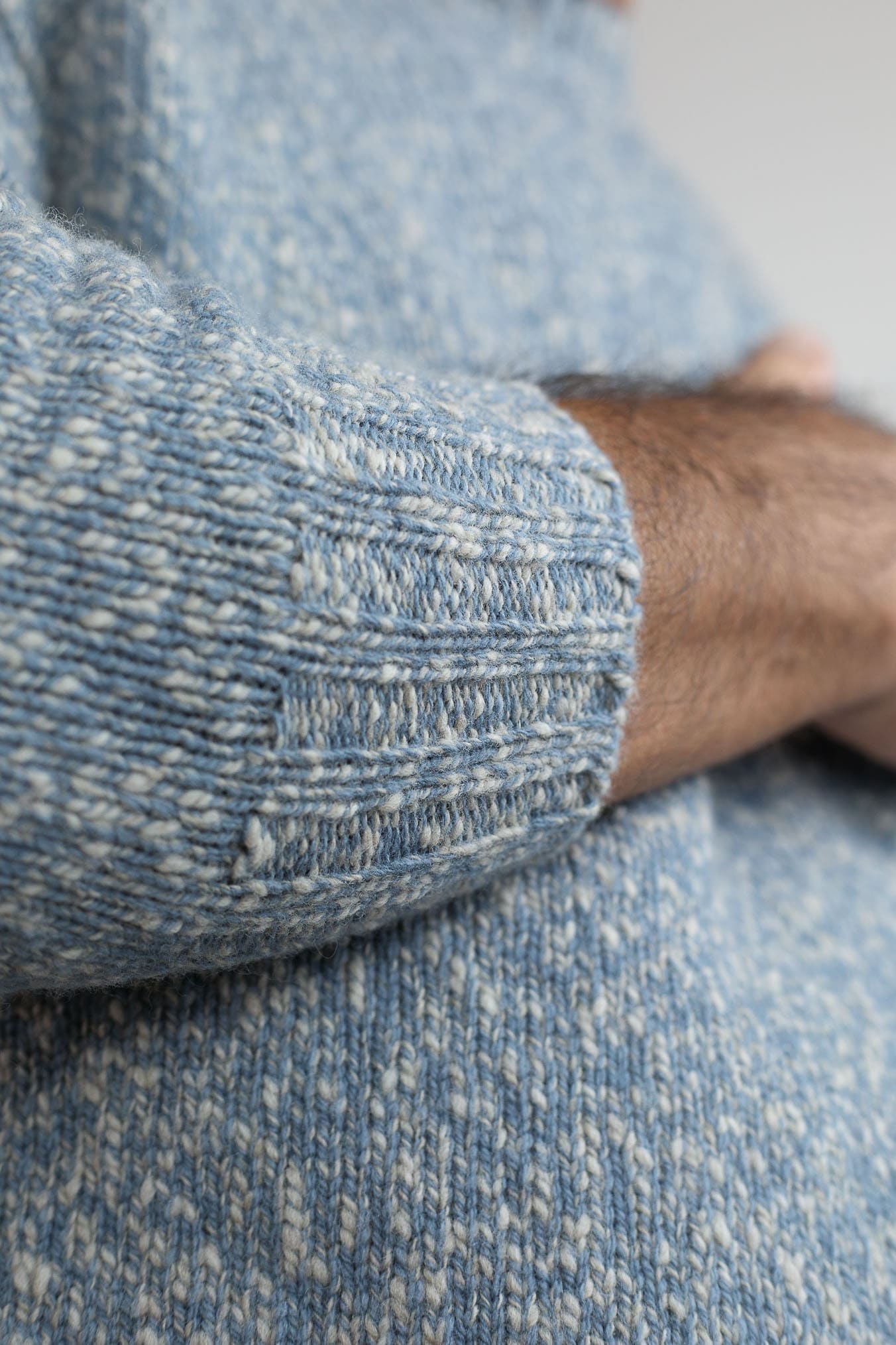 DRUMOHR Maglia Girocollo Malfilé Lambswool Denim Mélange