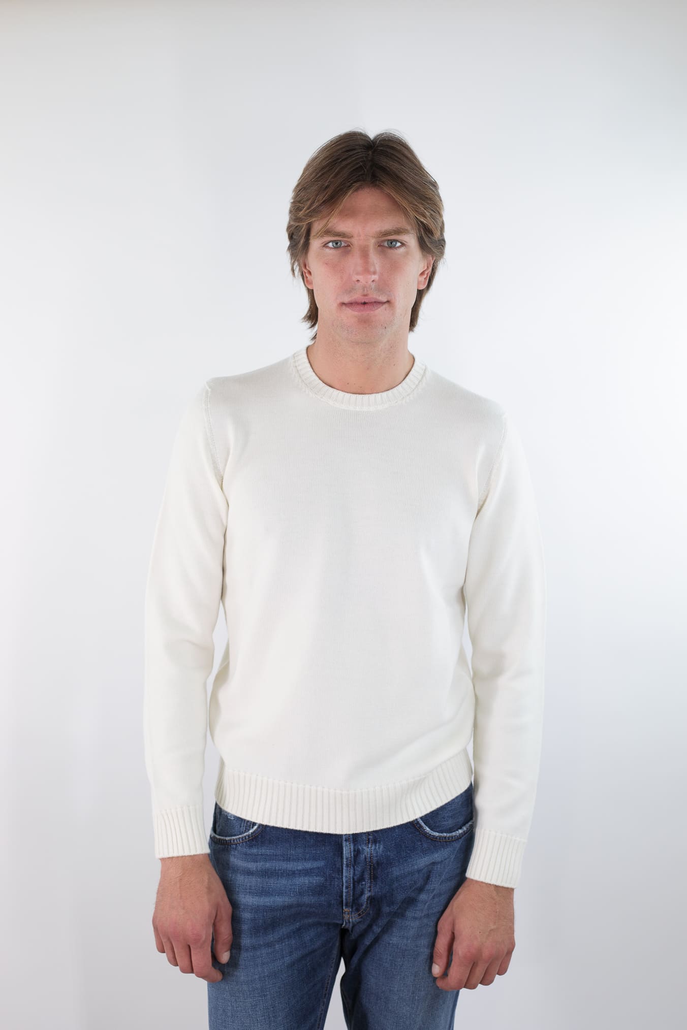 DRUMOHR Girocollo Lana Merinos Bianco Latte