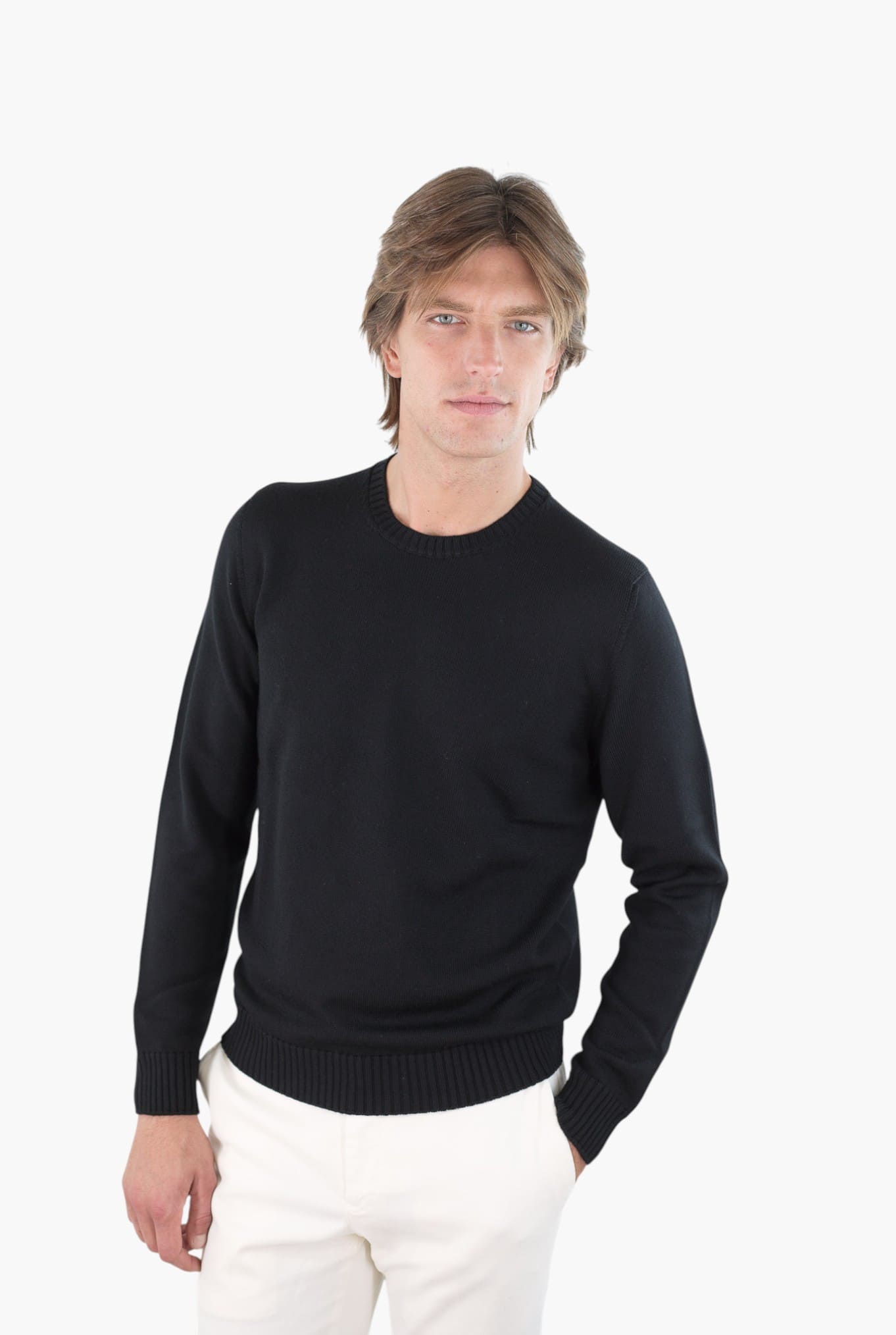 DRUMOHR Girocollo Lana Merinos Nero