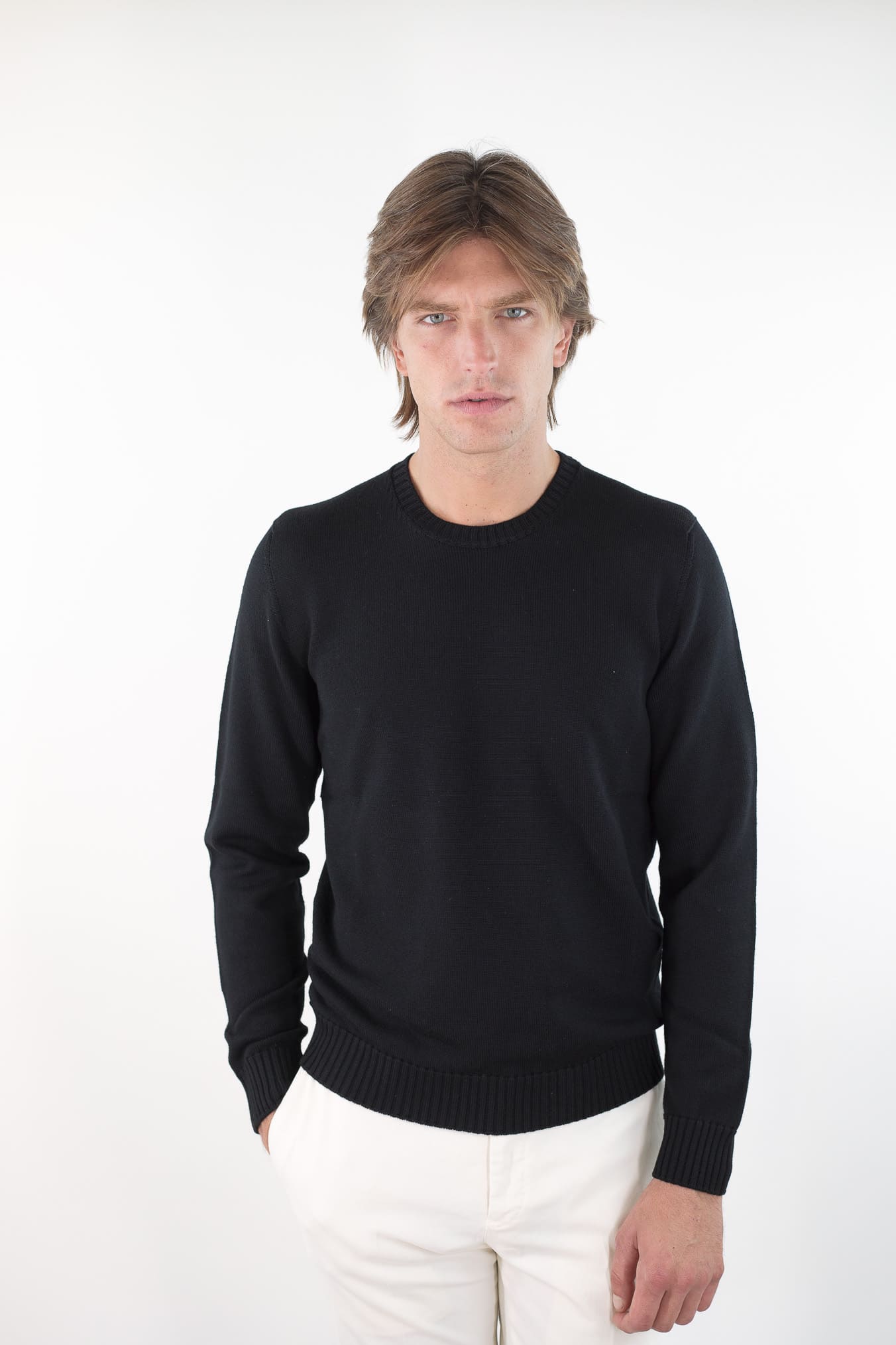 DRUMOHR Girocollo Lana Merinos Nero