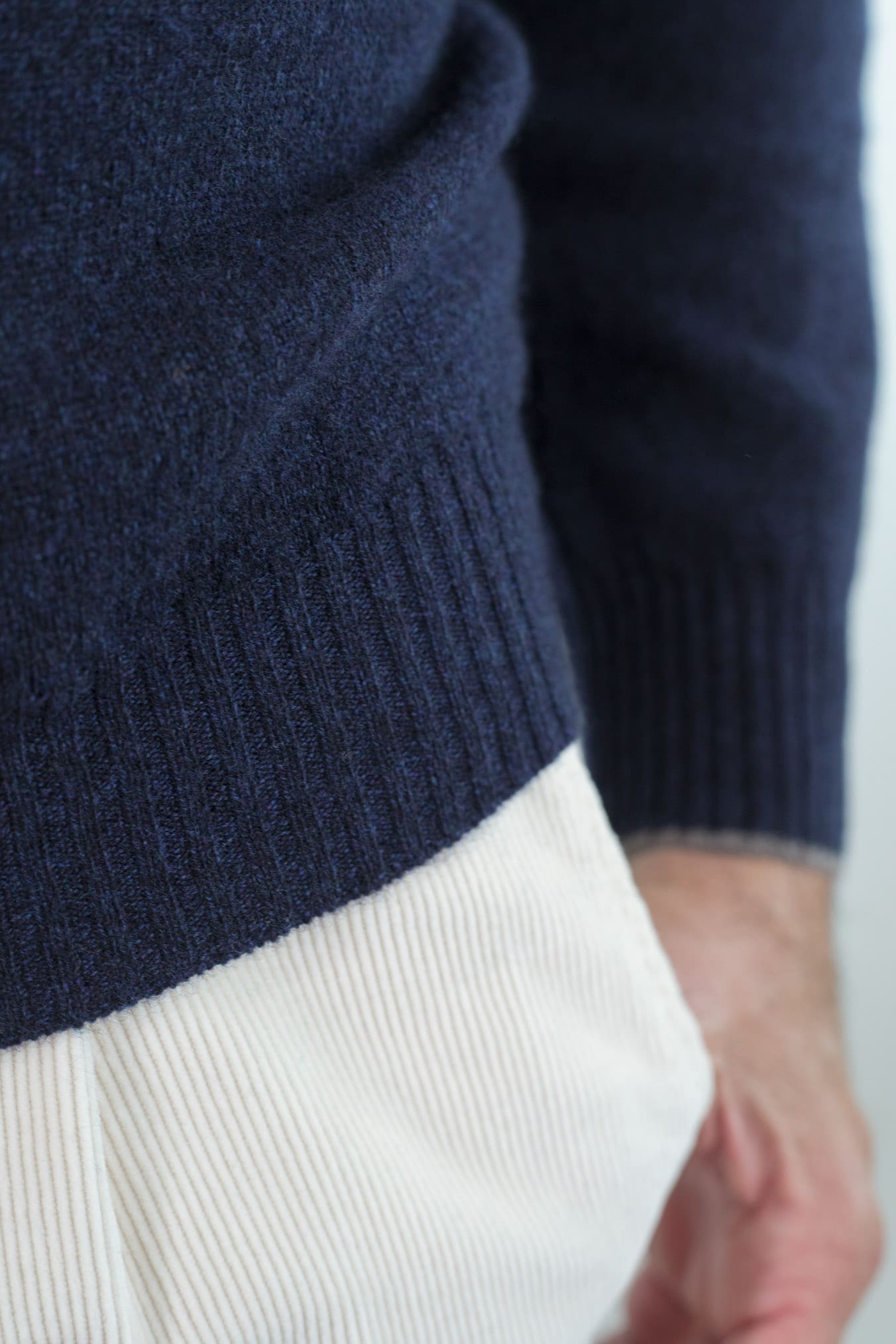 FEDELI Maglia Girocollo Cashmere Persia "Argentina" Blu