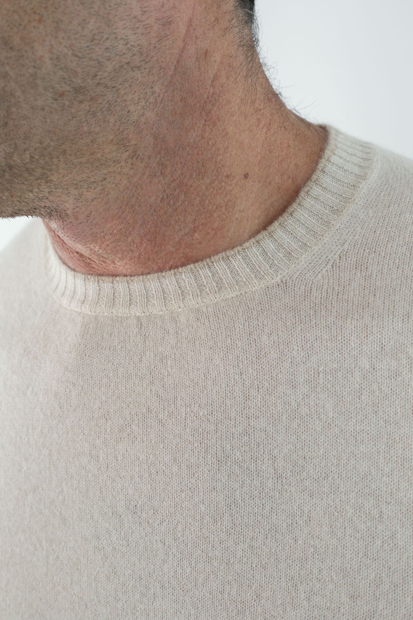 FEDELI Maglia Girocollo Cashmere Persia "Argentina" Panna