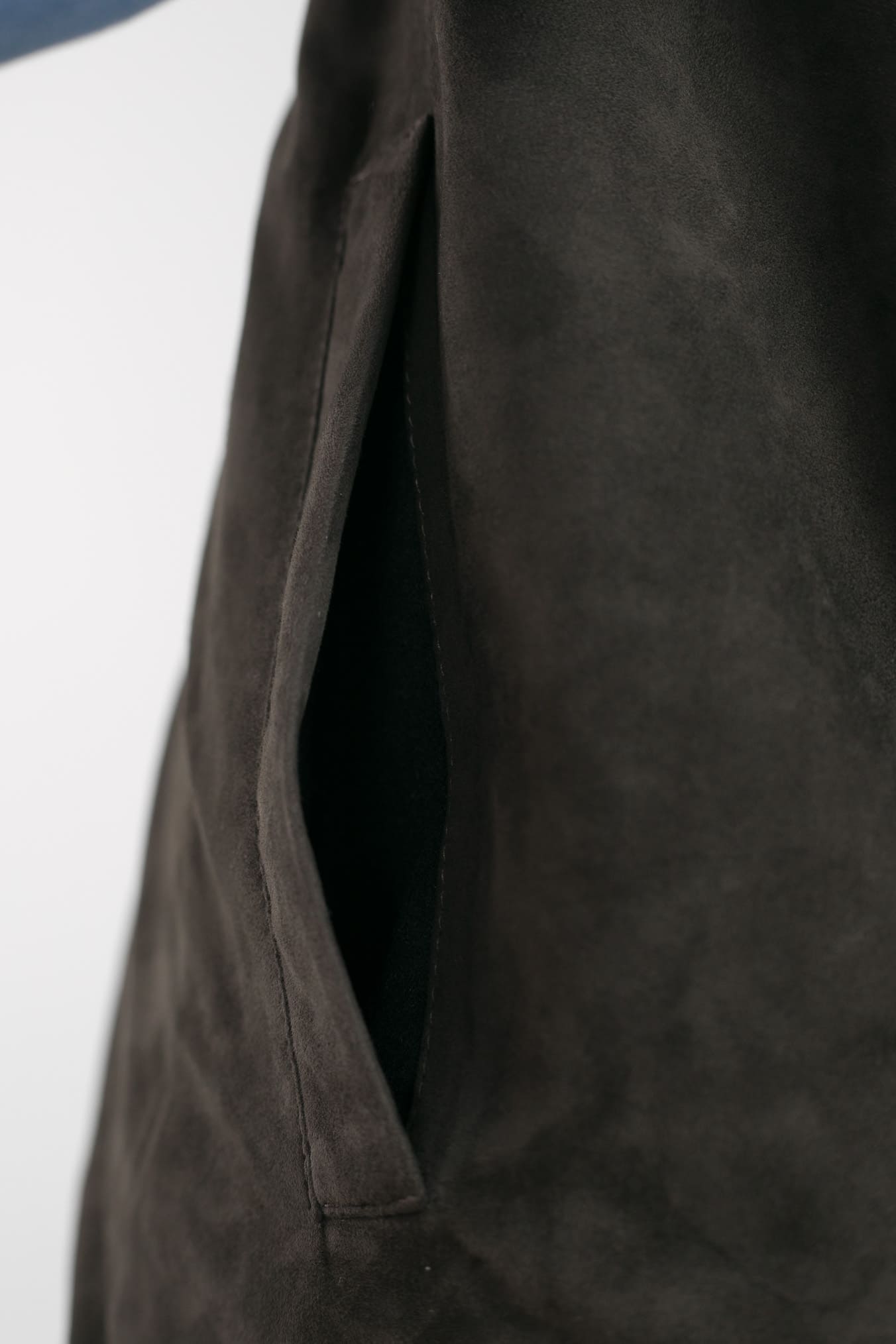 FEDELI Gilet Cashmere e Suede Testa di Moro/Blu