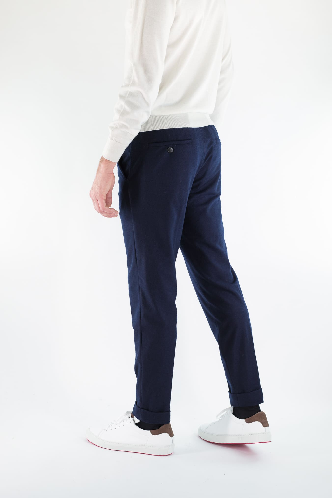 FEDELI Pantaloni "Doria" Flanella Cashmere Blu