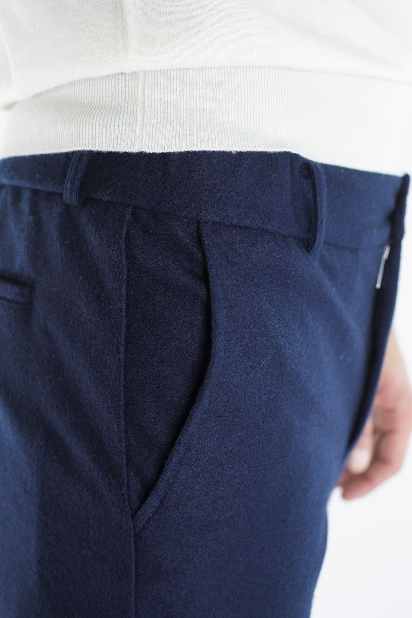 FEDELI Pantaloni "Doria" Flanella Cashmere Blu