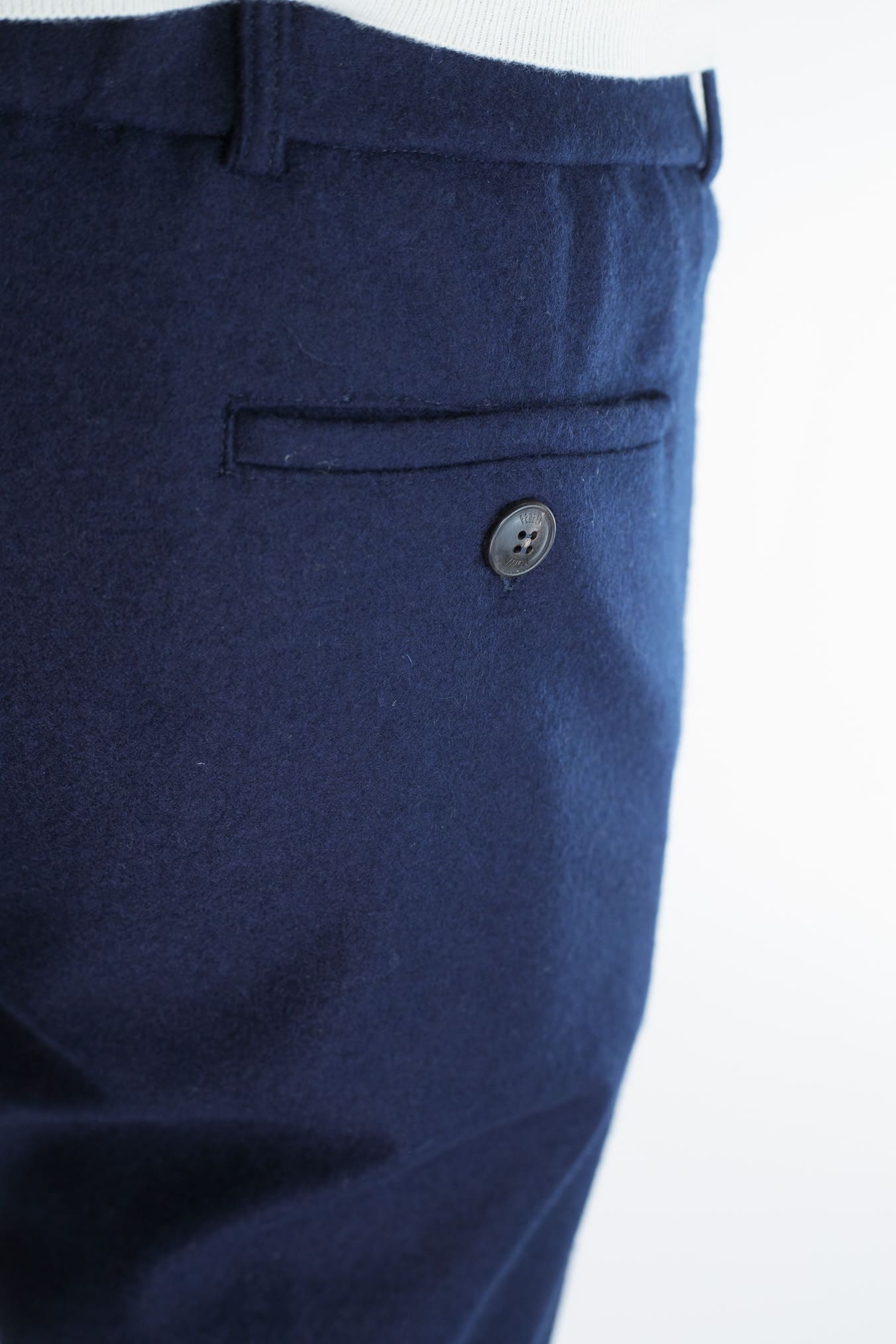 FEDELI Pantaloni "Doria" Flanella Cashmere Blu