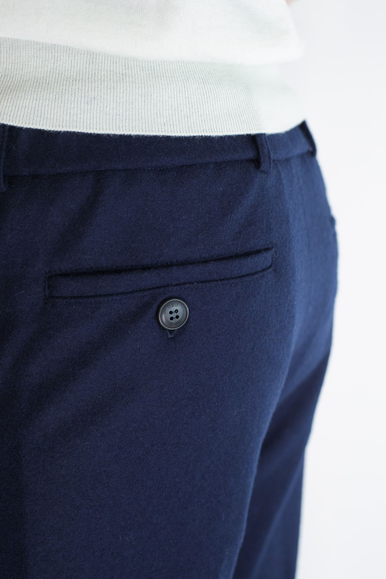 FEDELI Pantaloni "Doria" Flanella Cashmere Blu