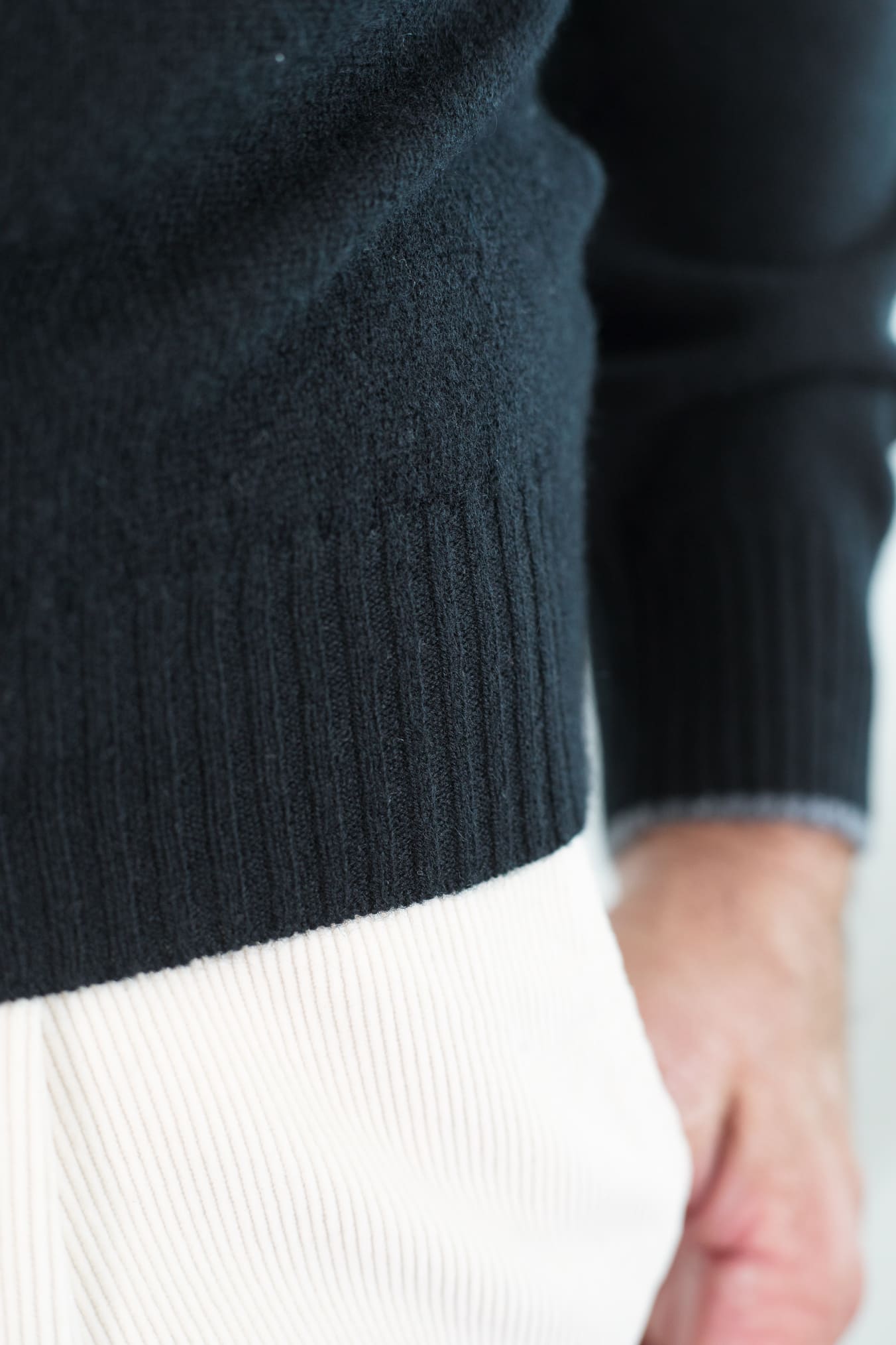 FEDELI Maglia Mezza Zip Cashmere "Favonio" Nero