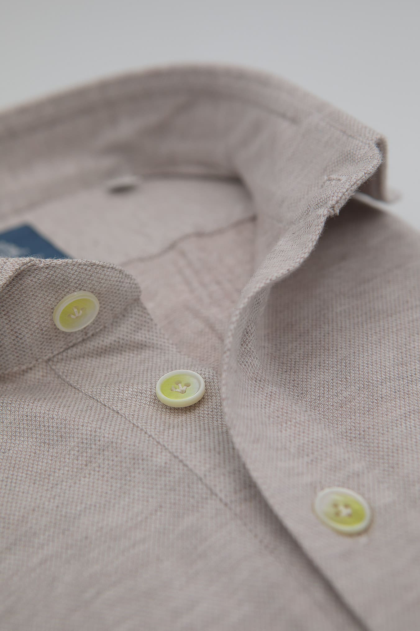 FINAMORE Polo Jersey Cotone Cashmere Maniche Lunghe Sabbia