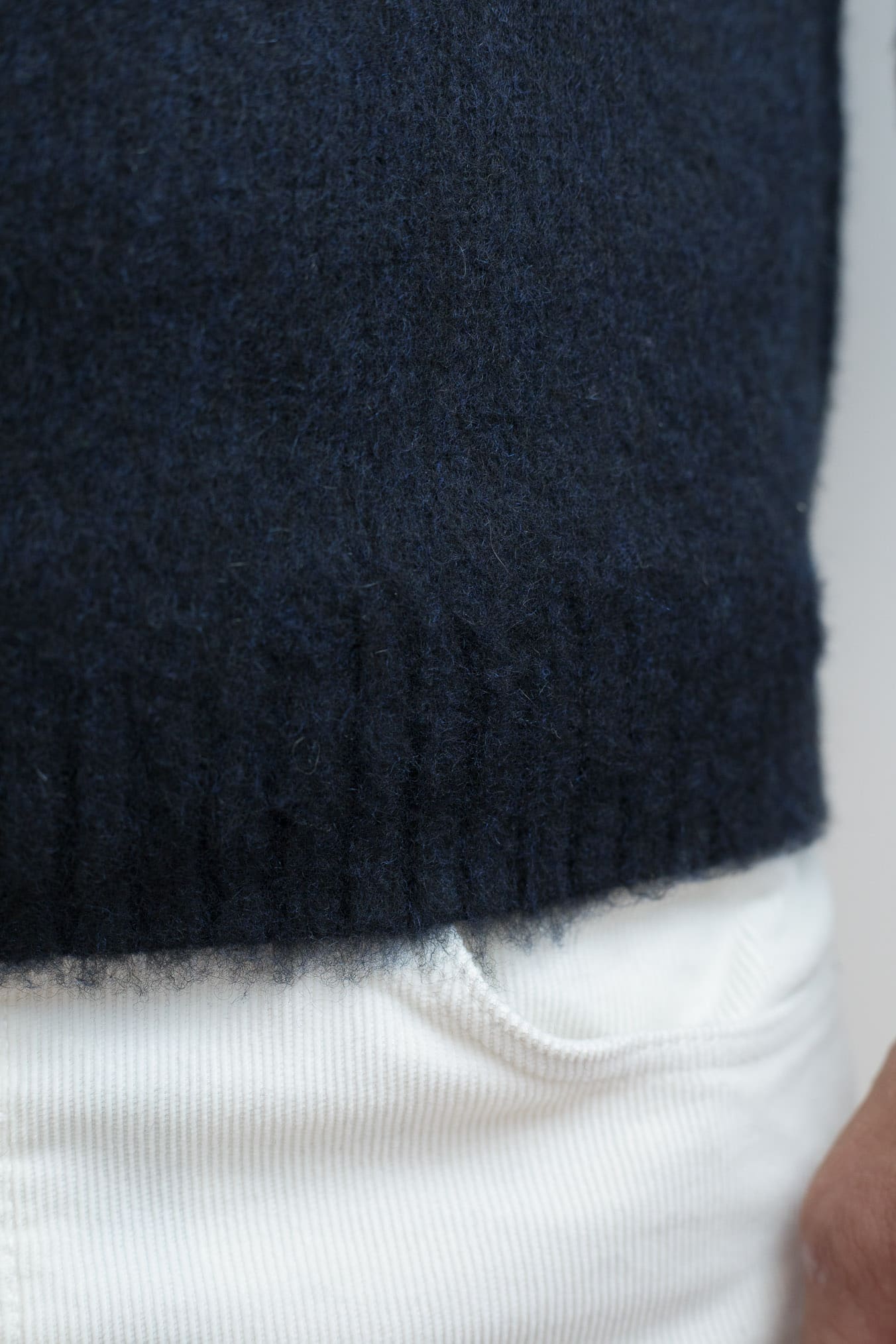 FINAMORE Girocollo "Jesolo" Cashmere Corsehair Loro Piana Blu