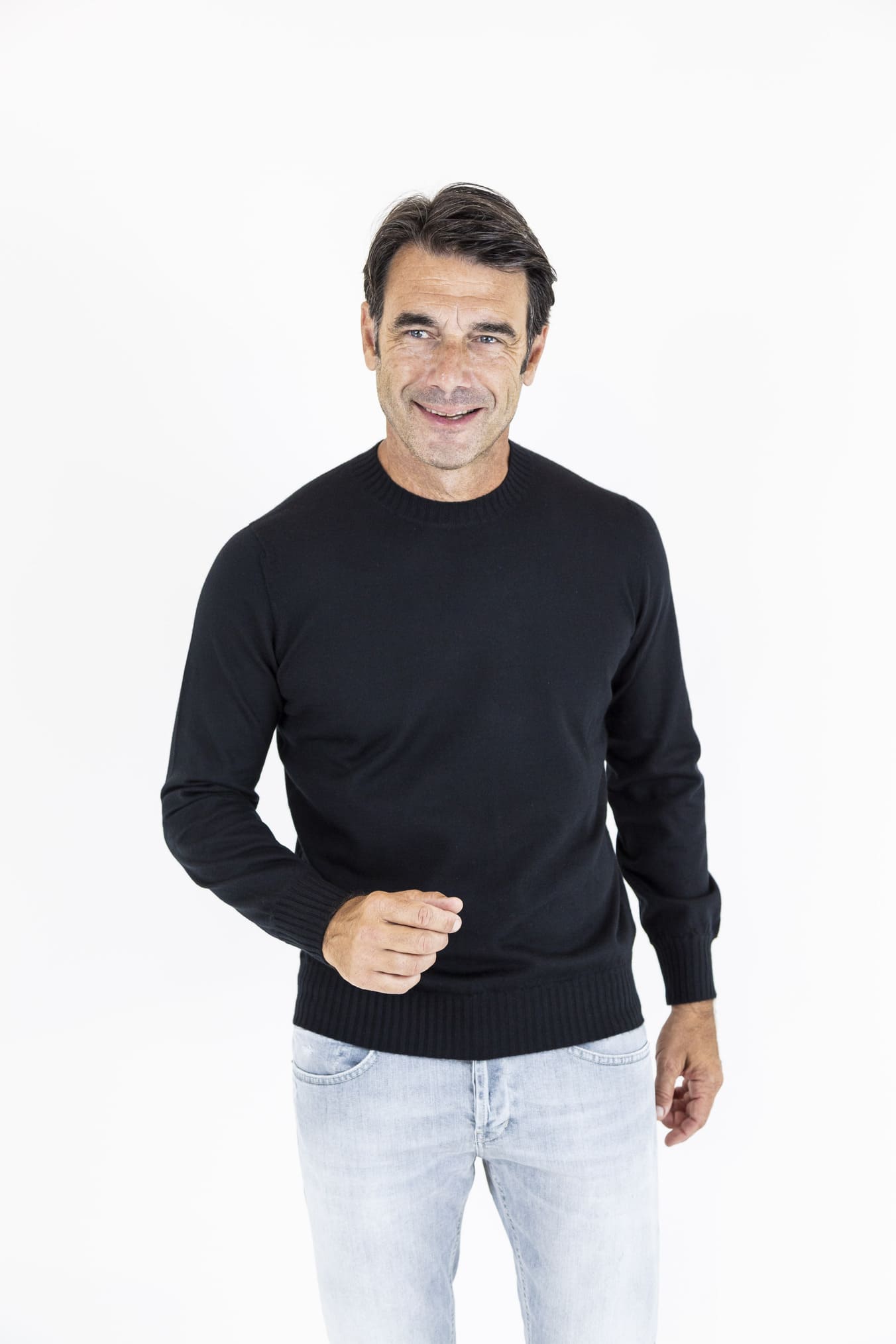 FIORONI Girocollo Cashmere Duvet Nero