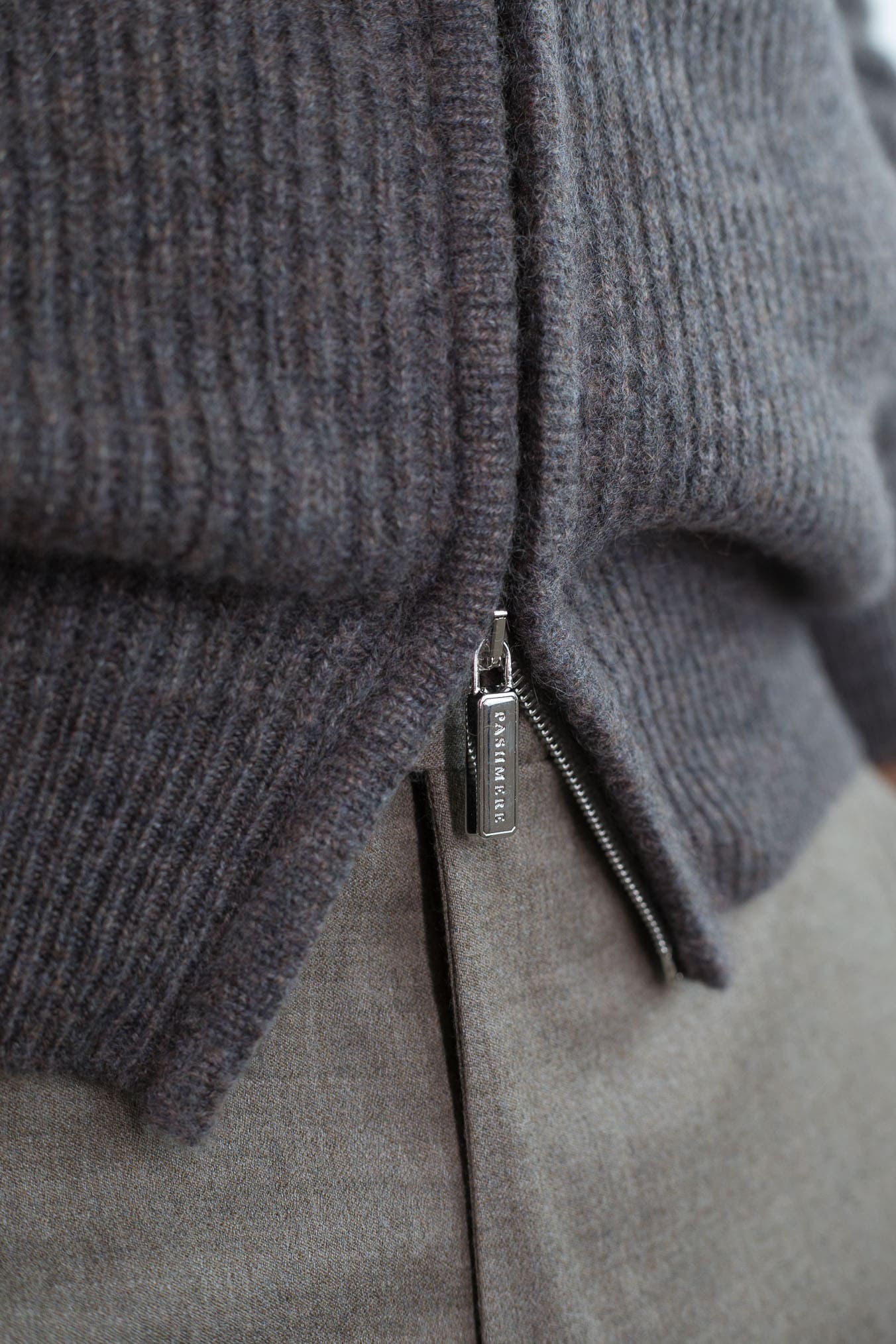 PASHMERE Maglia Full Zip Cashmere Castorino Tortora