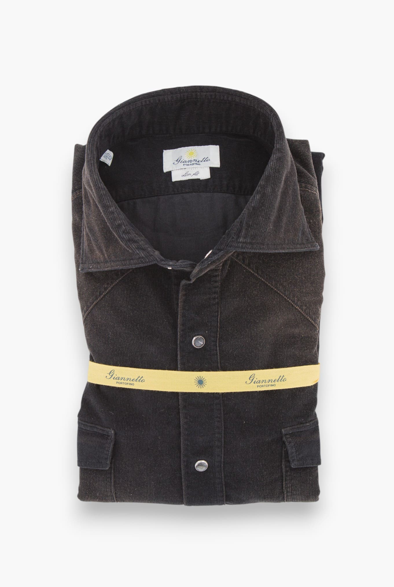 GIANNETTO PORTOFINO Camicia Texana Velluto Nero