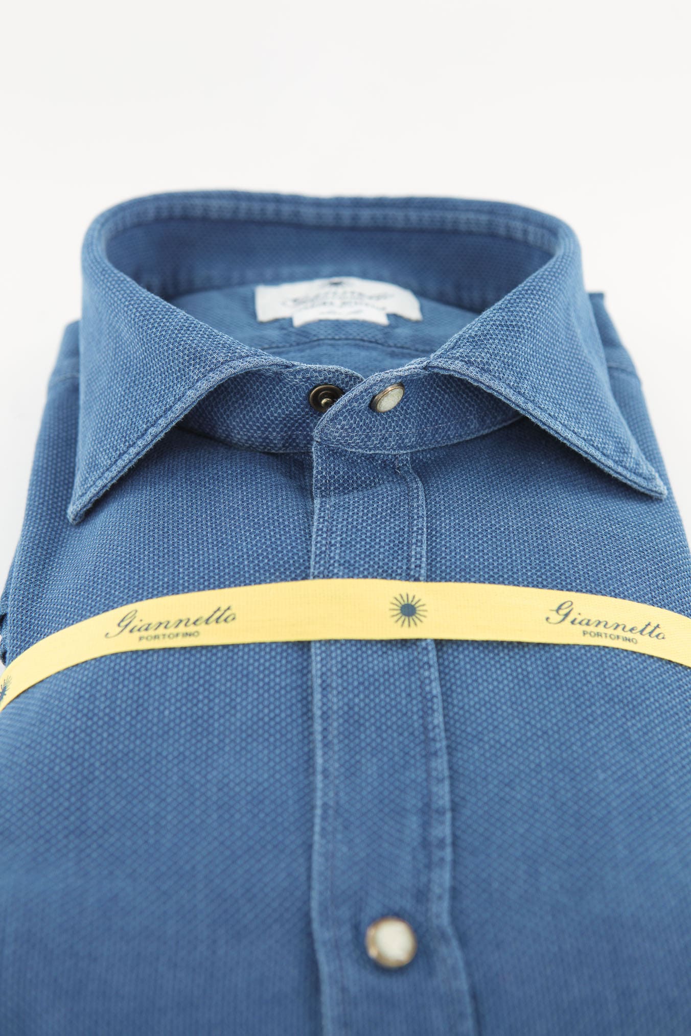 GIANNETTO PORTOFINO Camicia Denim Washed Nido D'Ape