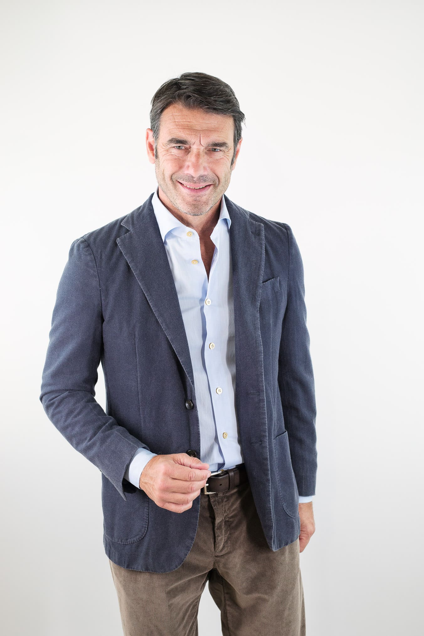 GUARINO Giacca Cashmere Washed Blu