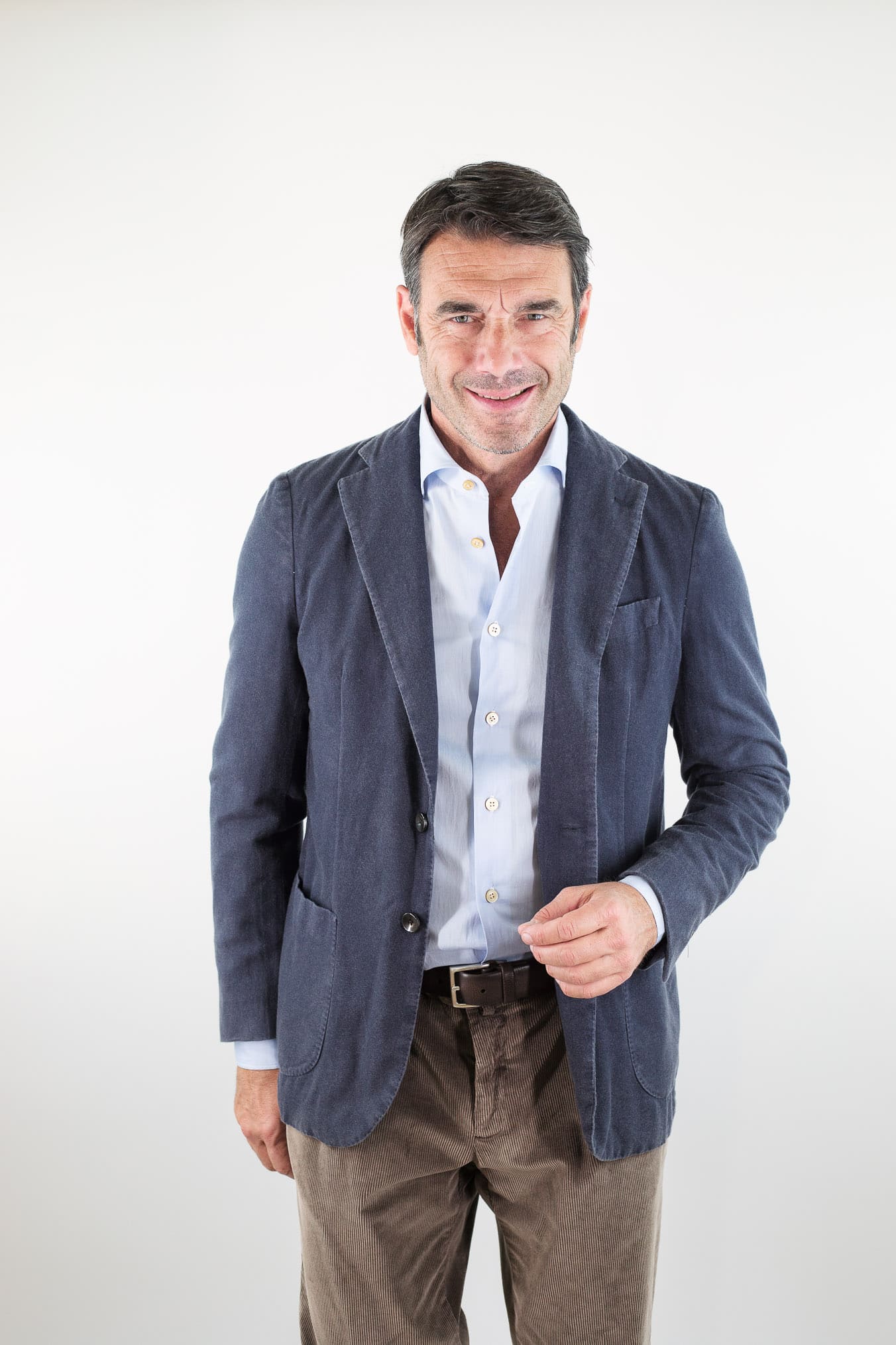 GUARINO Giacca Cashmere Washed Blu