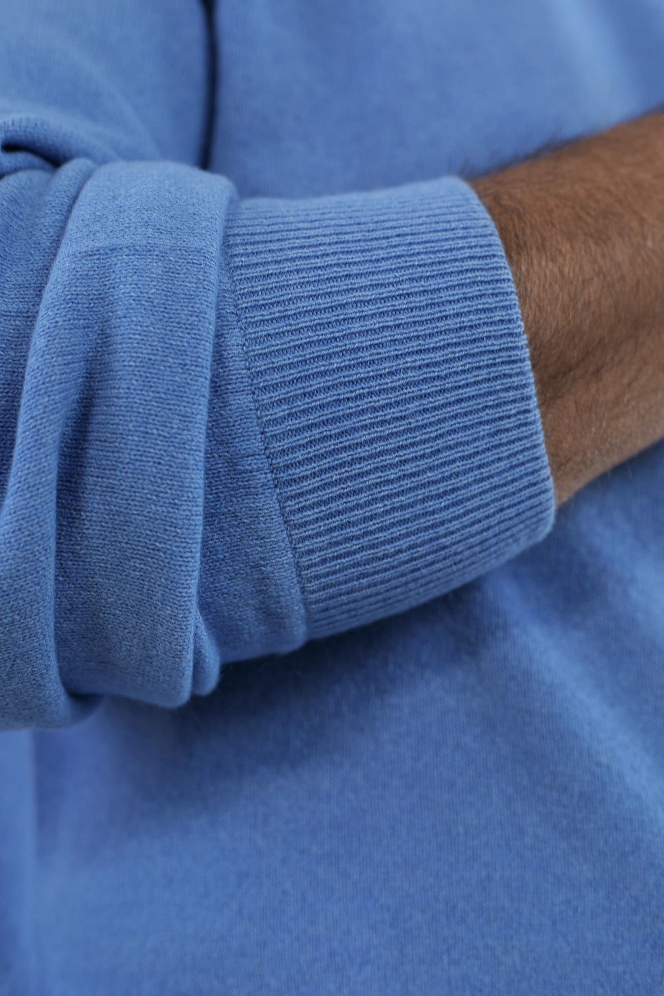 GUARINO Girocollo Raglan Cashmere Old Dyed Azzurro