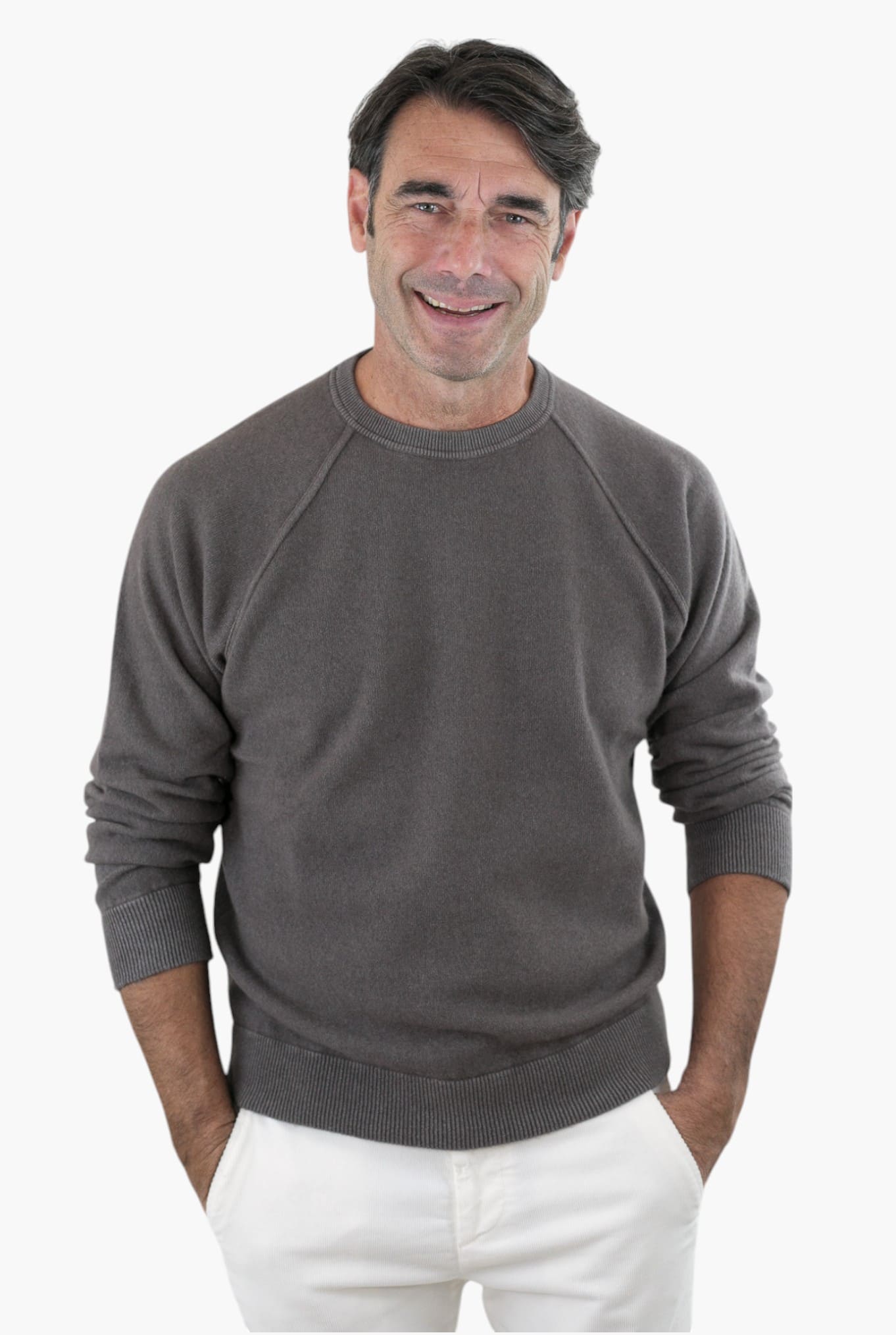 GUARINO Girocollo Raglan Cashmere Old Dyed Fango