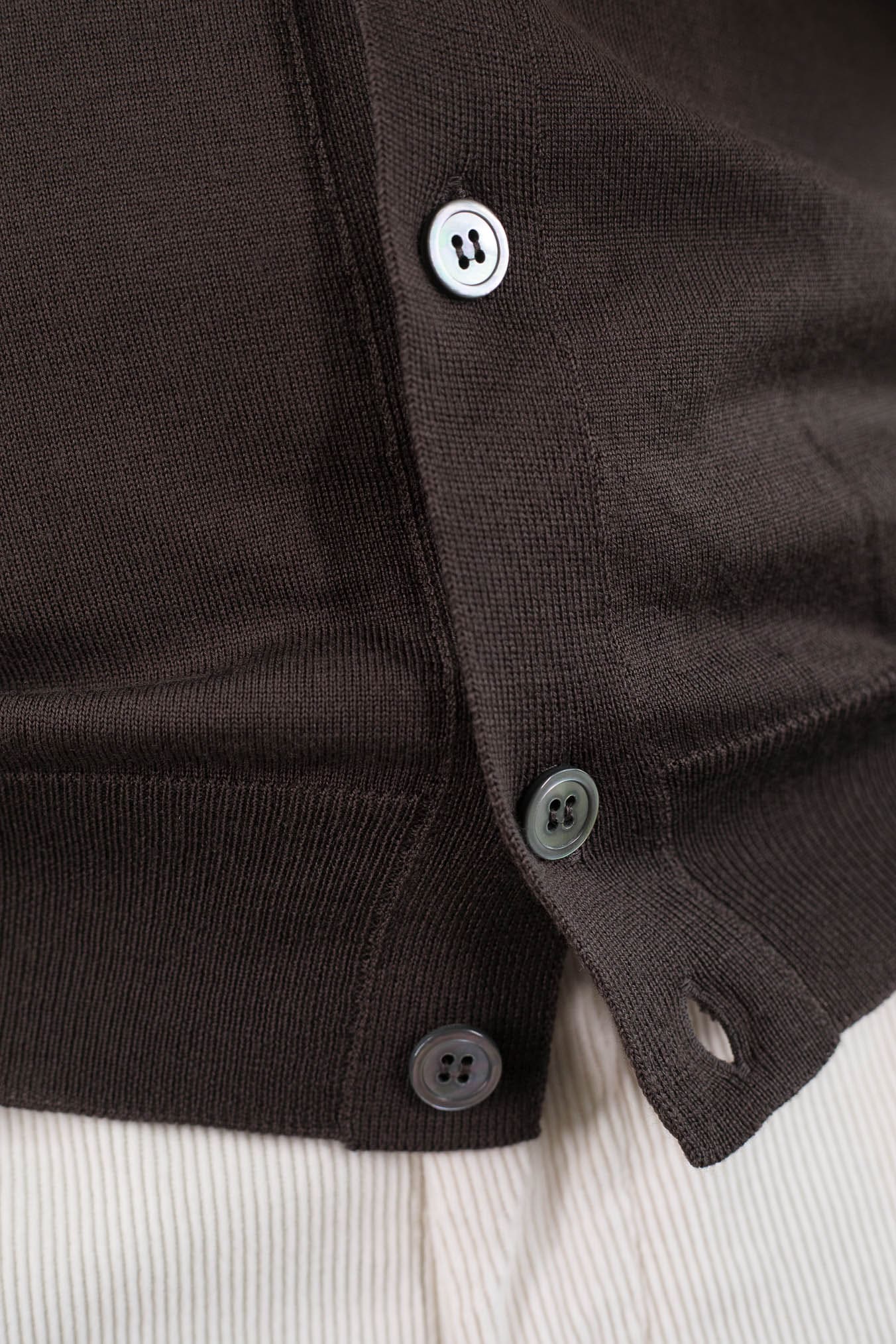 GUARINO Cardigan Lana Extrafine Cioccolato