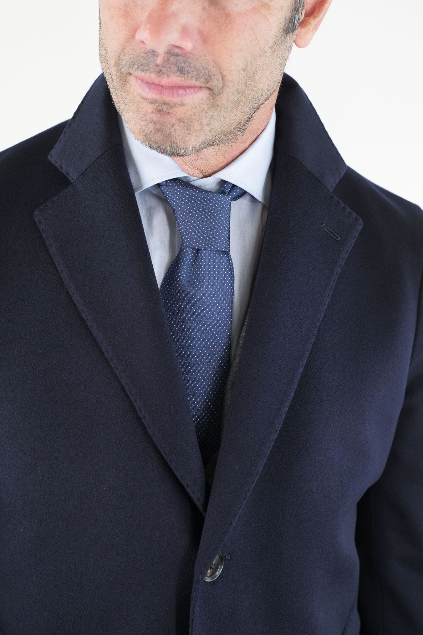 GUARINO Cappotto Monopetto Cashmere Blu