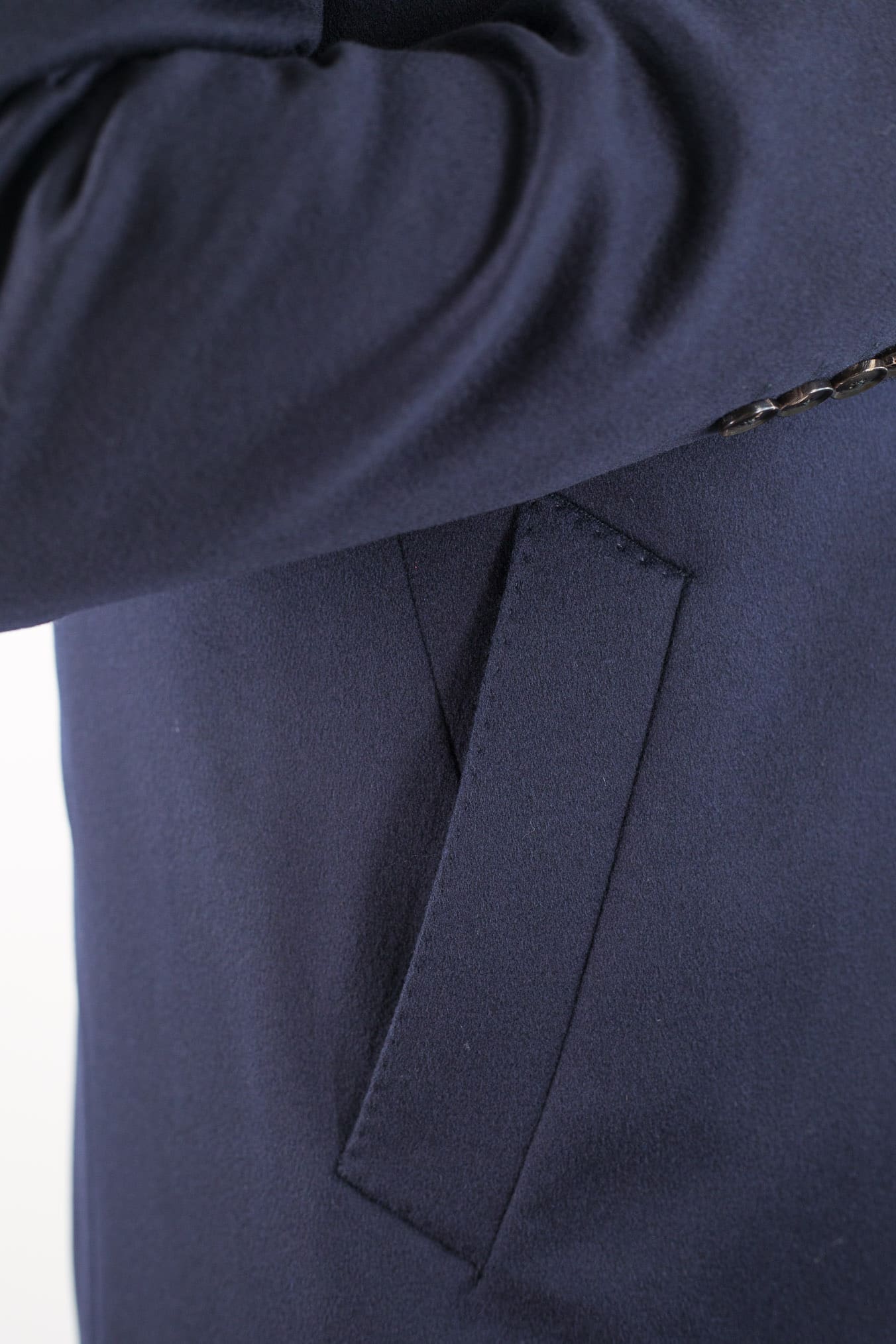 GUARINO Cappotto Monopetto Cashmere Blu