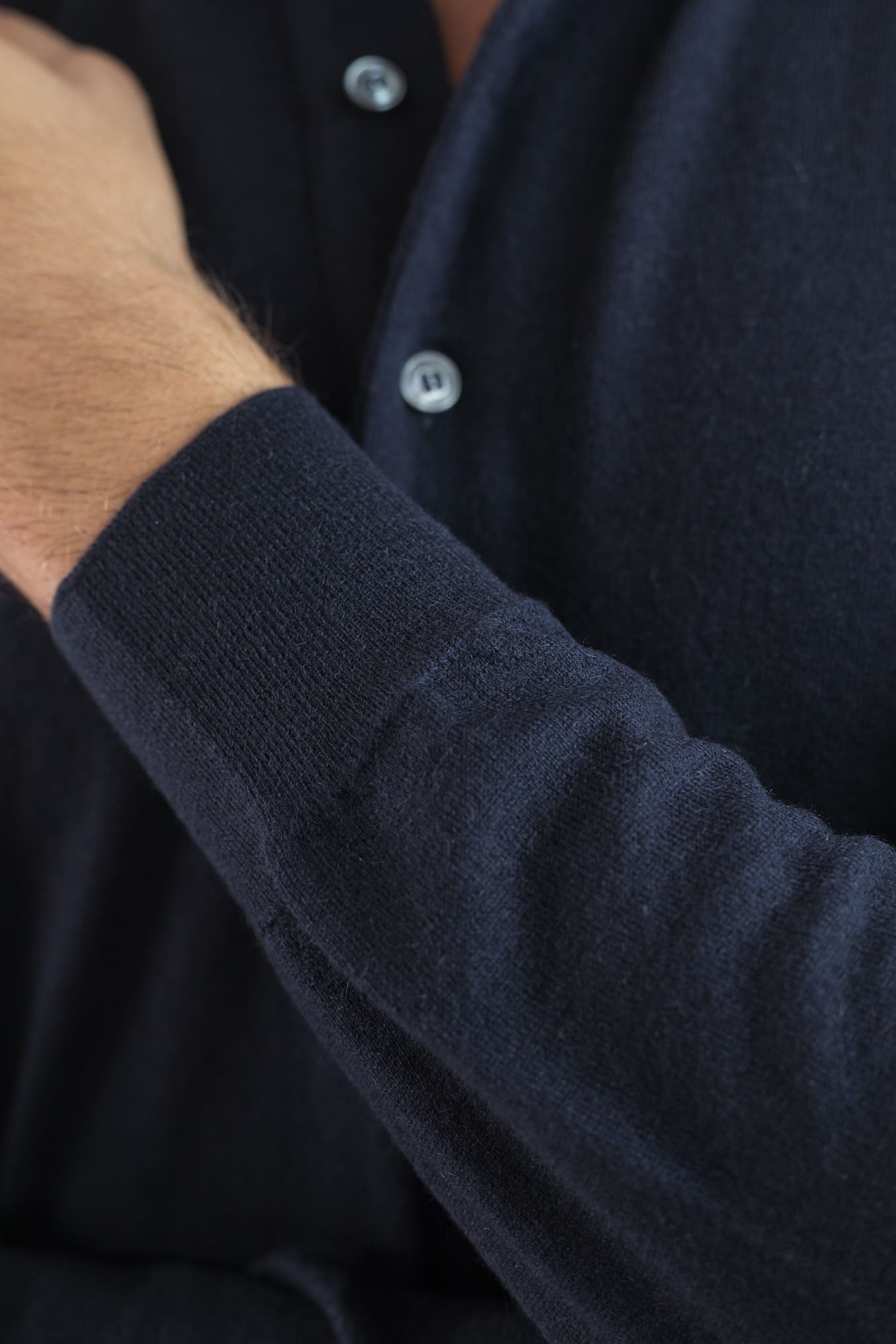 GUARINO Polo Cashmere Light Collo Camicia Blu