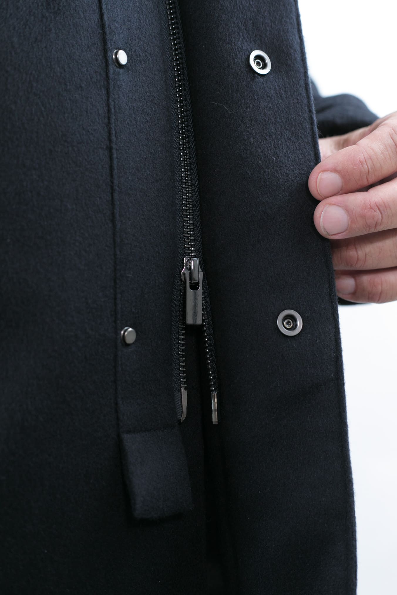 GUARINO Giaccone Cashmere Castorino Removibile Blu Scuro