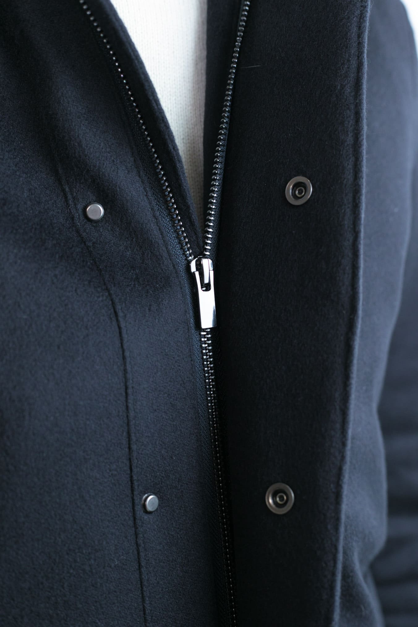 GUARINO Giaccone Cashmere Castorino Removibile Blu Scuro