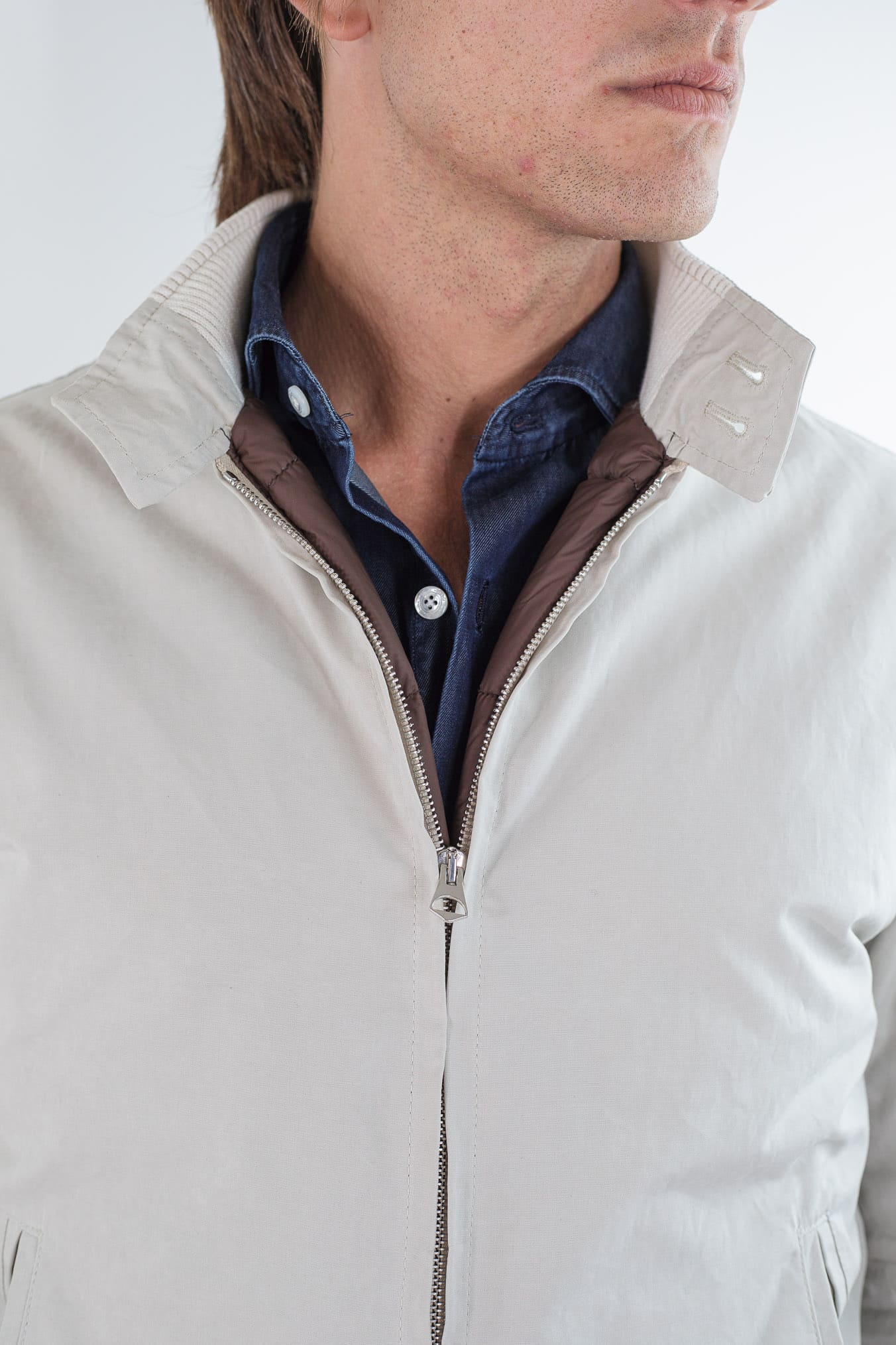 GUARINO Giubbino Cotone Water-repellent Beige Chiaro