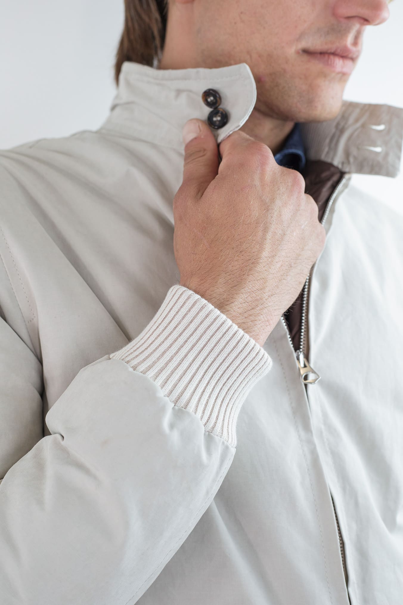 GUARINO Giubbino Cotone Water-repellent Beige Chiaro